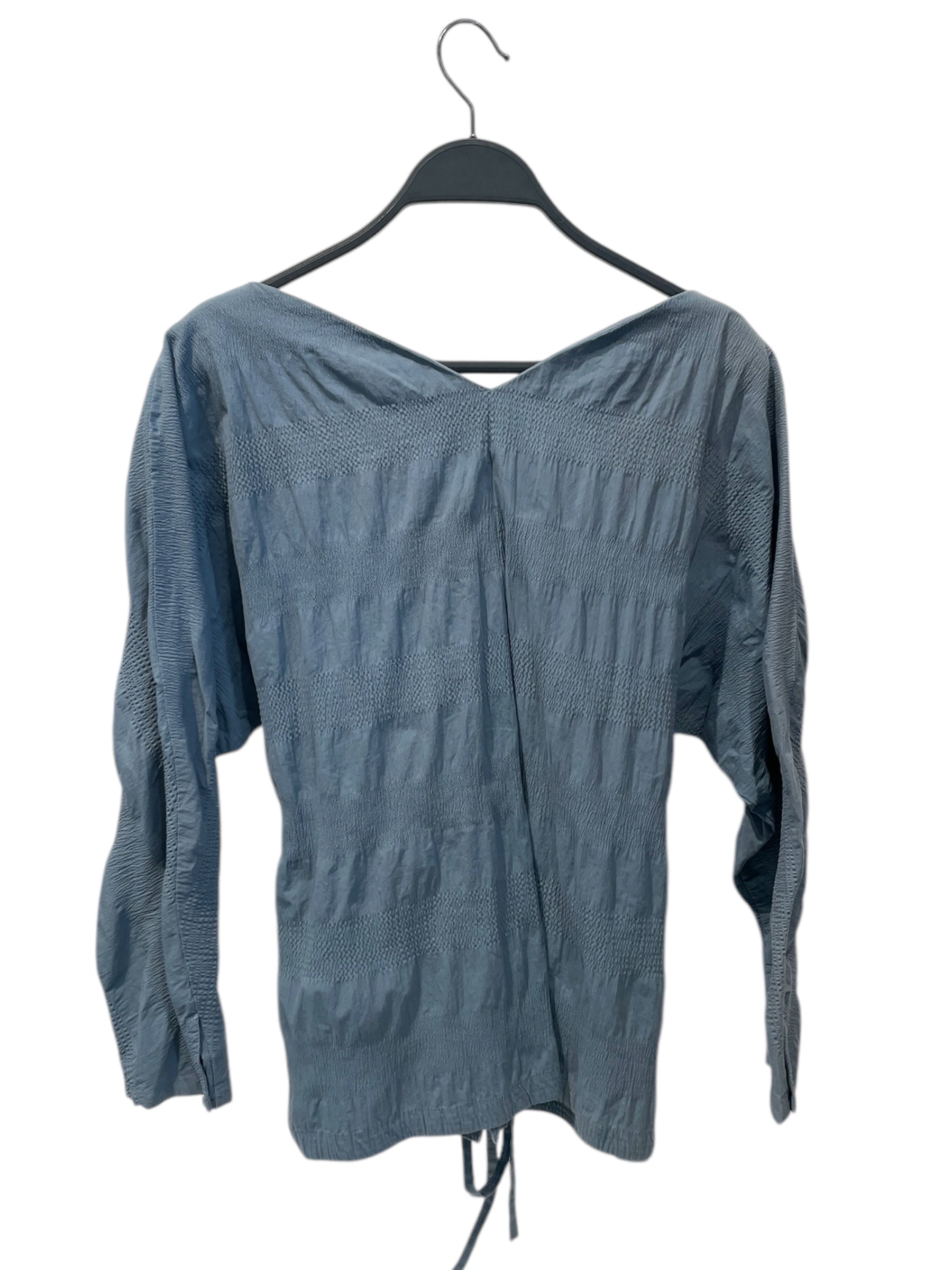 SAYAKADAVIS/LS Blouse/2/Cotton/BLU/tIE wAIST - sINGLE BUTTON - v view 2