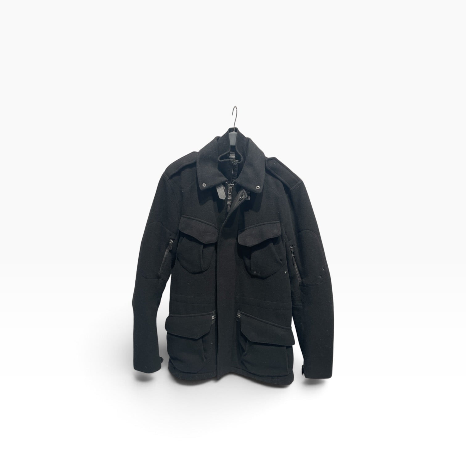 RALPH LAUREN BLACK LABEL/Jacket/S/Wool/BLK/Neck and wrist buckles view 1