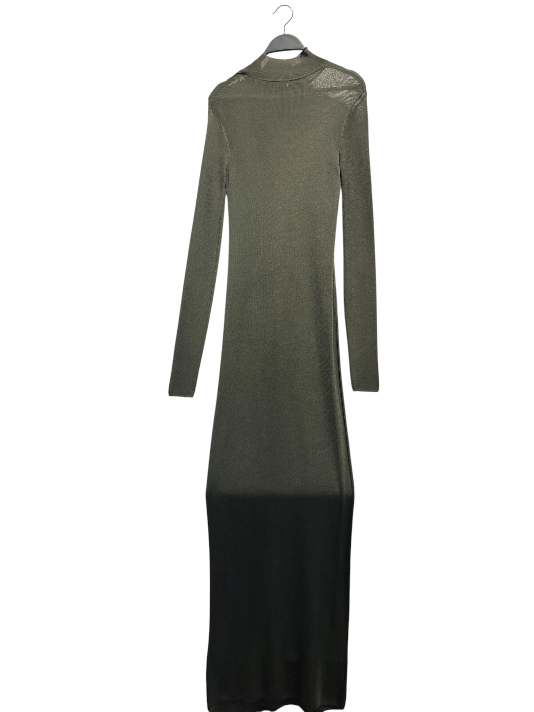 SAINT LAURENT/Dress/M/Polyester/GRN/SEMI SHEER FULL BODY view 2