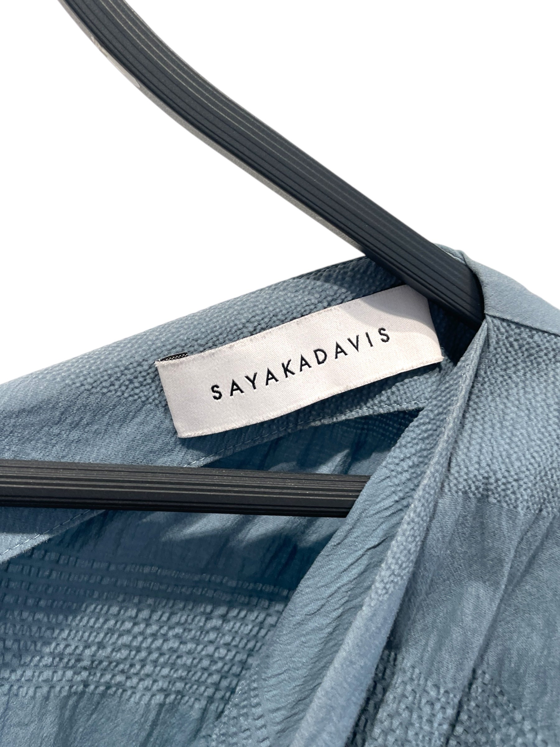 SAYAKADAVIS/LS Blouse/2/Cotton/BLU/tIE wAIST - sINGLE BUTTON - v view 3