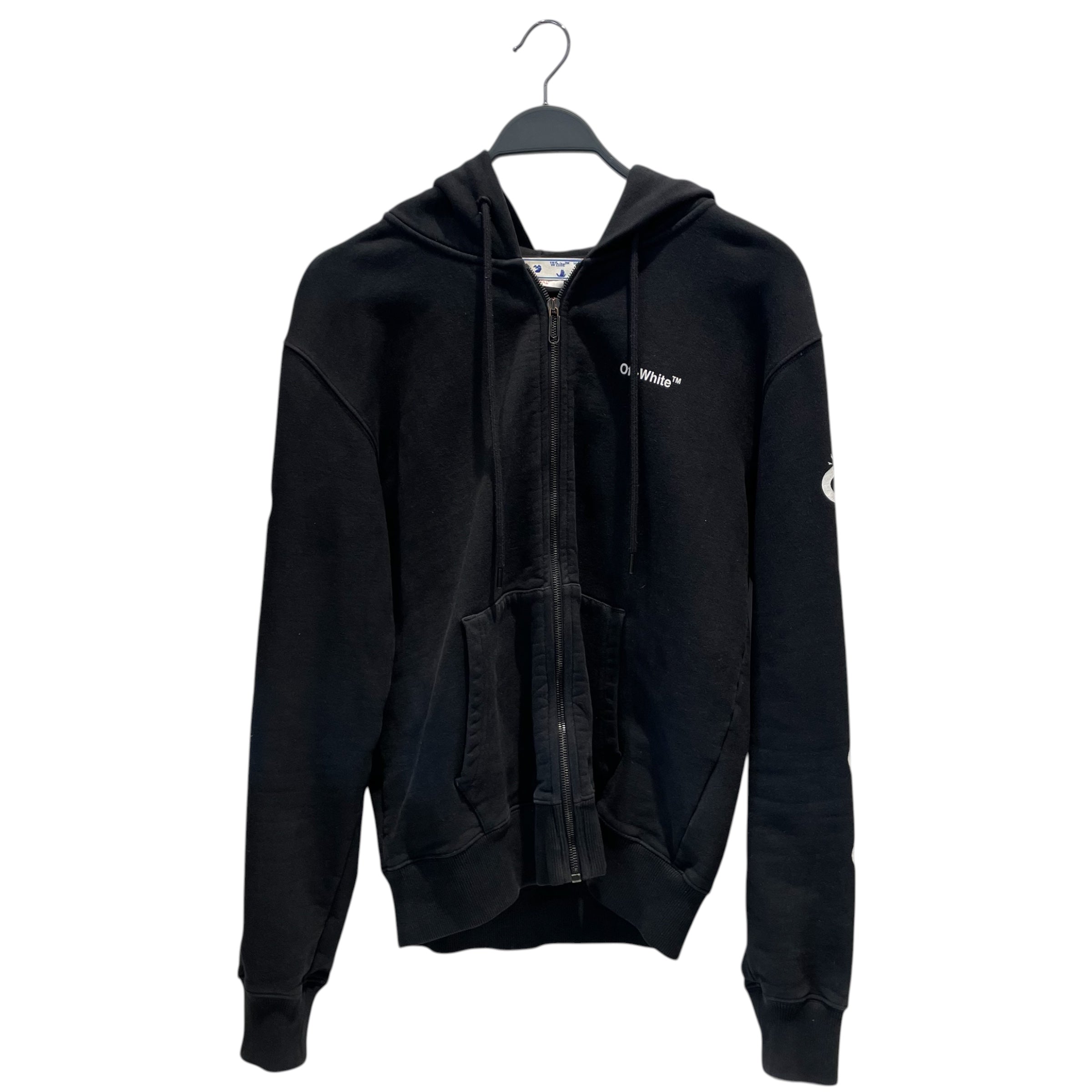 OFF-WHITE/Zip Up Hoodie/XS/Cotton/BLK/Off White White Chain Arrow view 1
