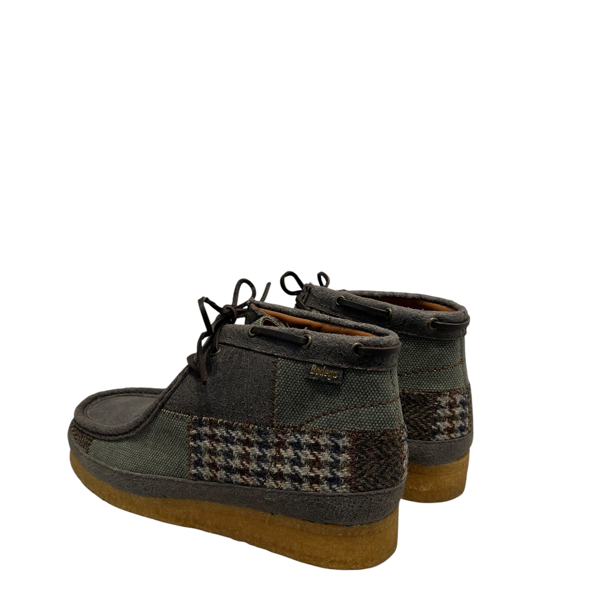 BODEGA/Clarks/Hi-Sneakers/US 9/All Over Print/Leather/BRW/Wallabee 3.0 Patchwork Ntheast view 2