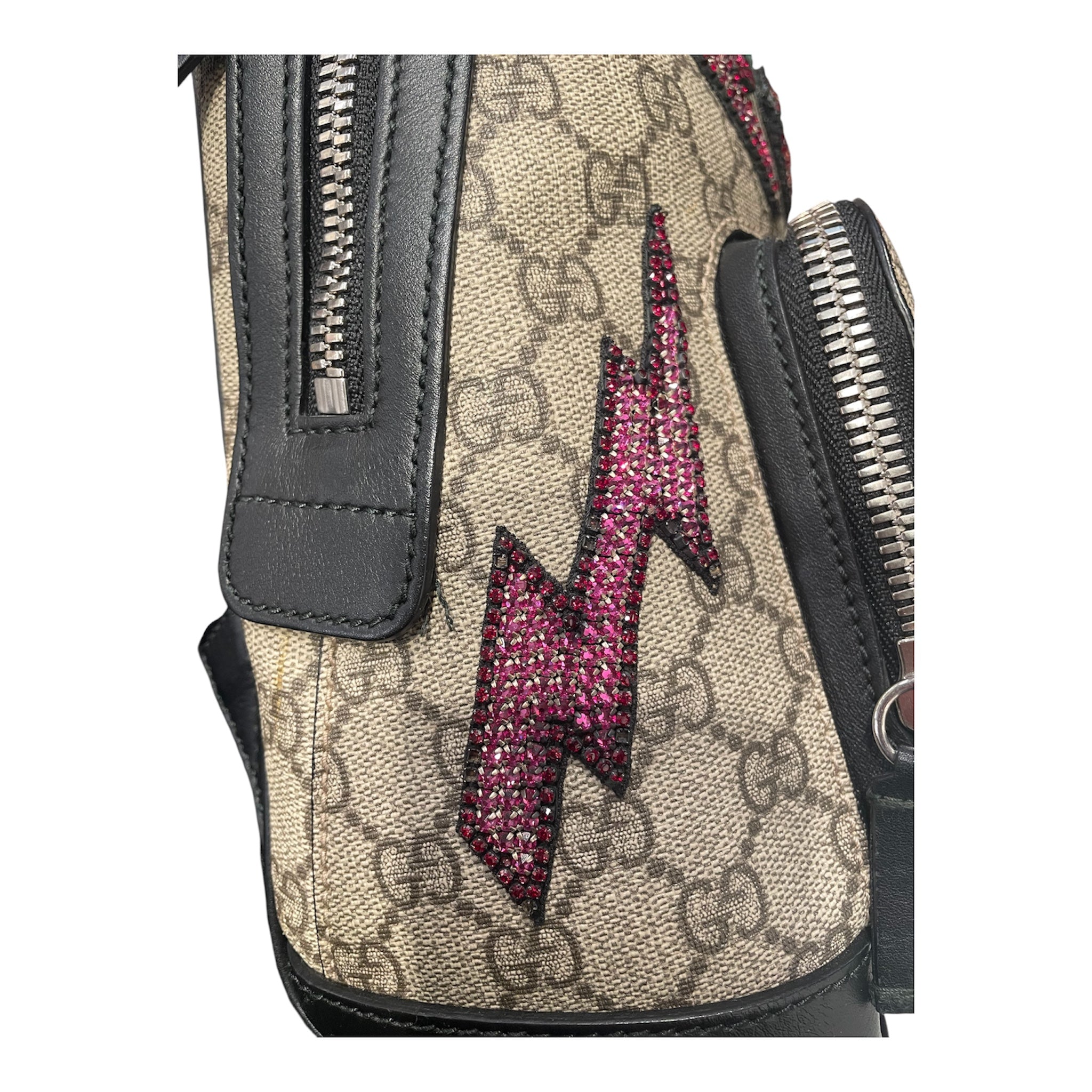 GUCCI/Backpack/Monogram/Leather/KHK/SUPREME BEADED SKY view 7