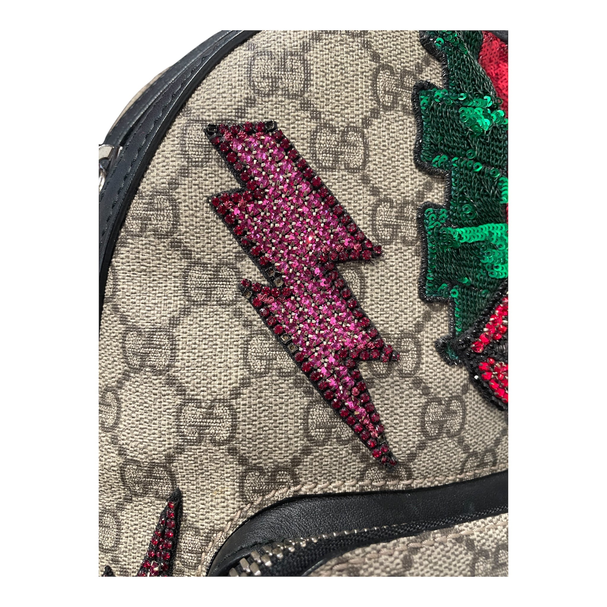GUCCI/Backpack/Monogram/Leather/KHK/SUPREME BEADED SKY view 10
