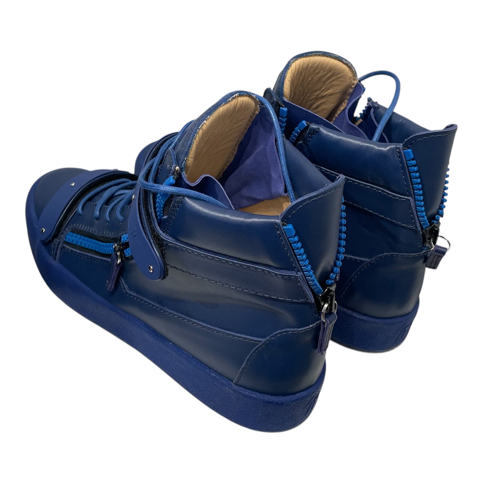 GIUSEPPE ZANOTTI DESIGN/Hi-Sneakers/EU 44/Leather/BLU/TRIPLE BLU DOUBLE STRAP view 2
