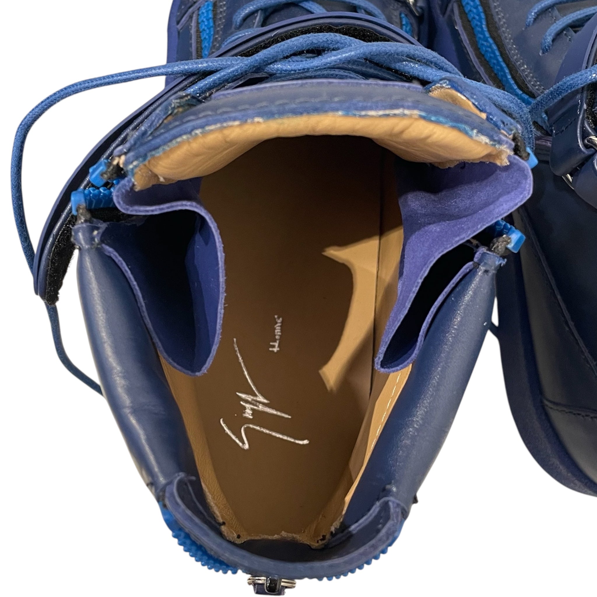 GIUSEPPE ZANOTTI DESIGN/Hi-Sneakers/EU 44/Leather/BLU/TRIPLE BLU DOUBLE STRAP view 3