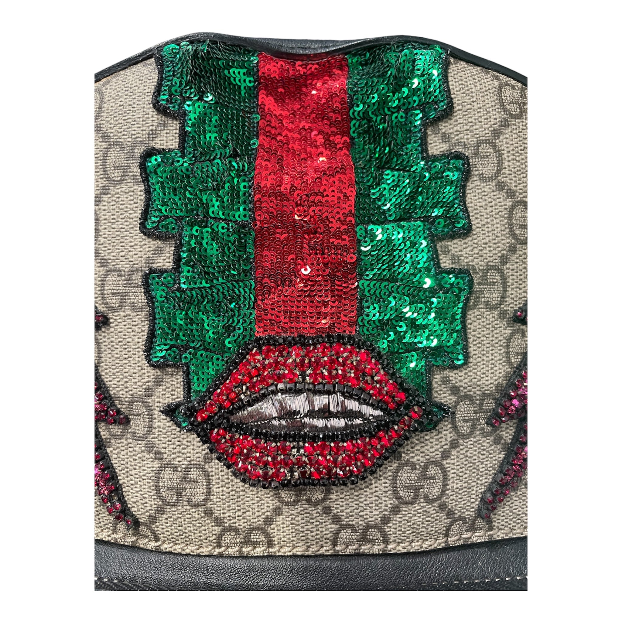 GUCCI/Backpack/Monogram/Leather/KHK/SUPREME BEADED SKY view 13