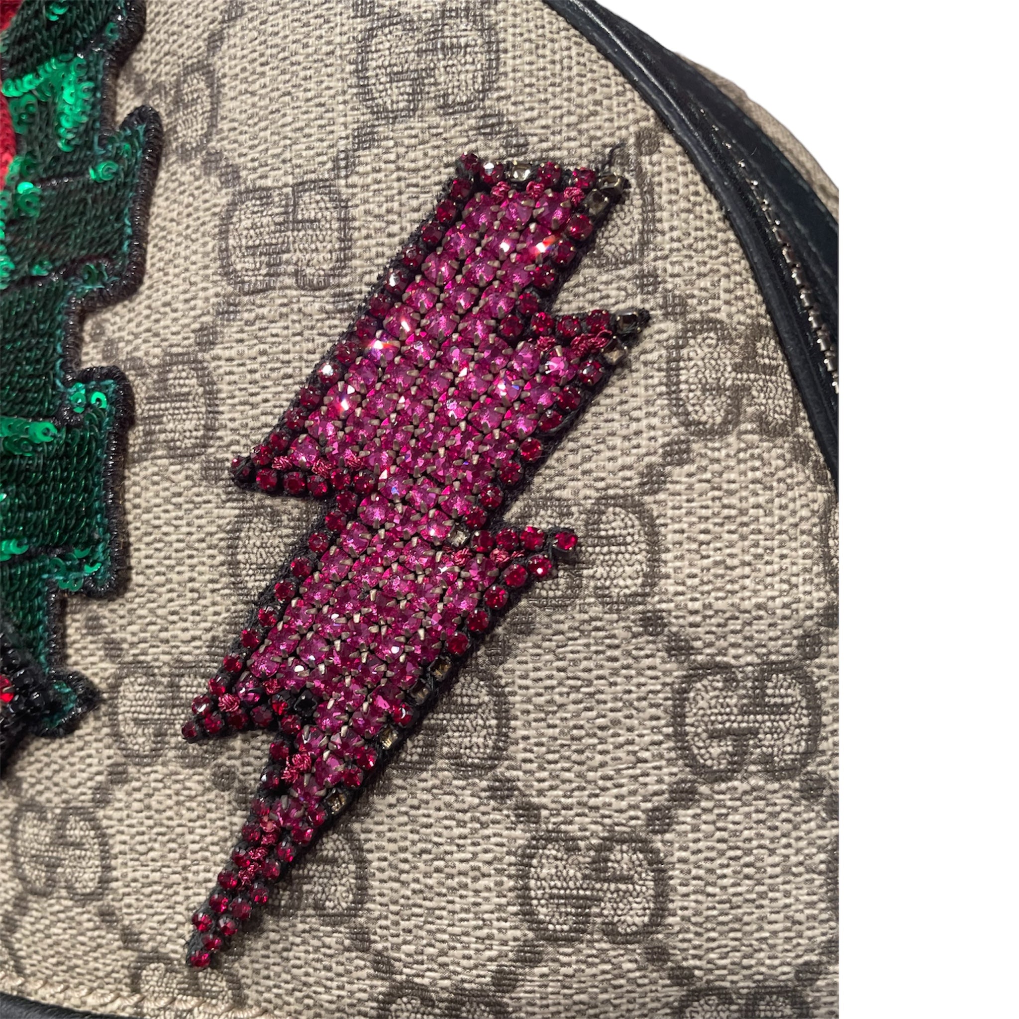 GUCCI/Backpack/Monogram/Leather/KHK/SUPREME BEADED SKY view 9