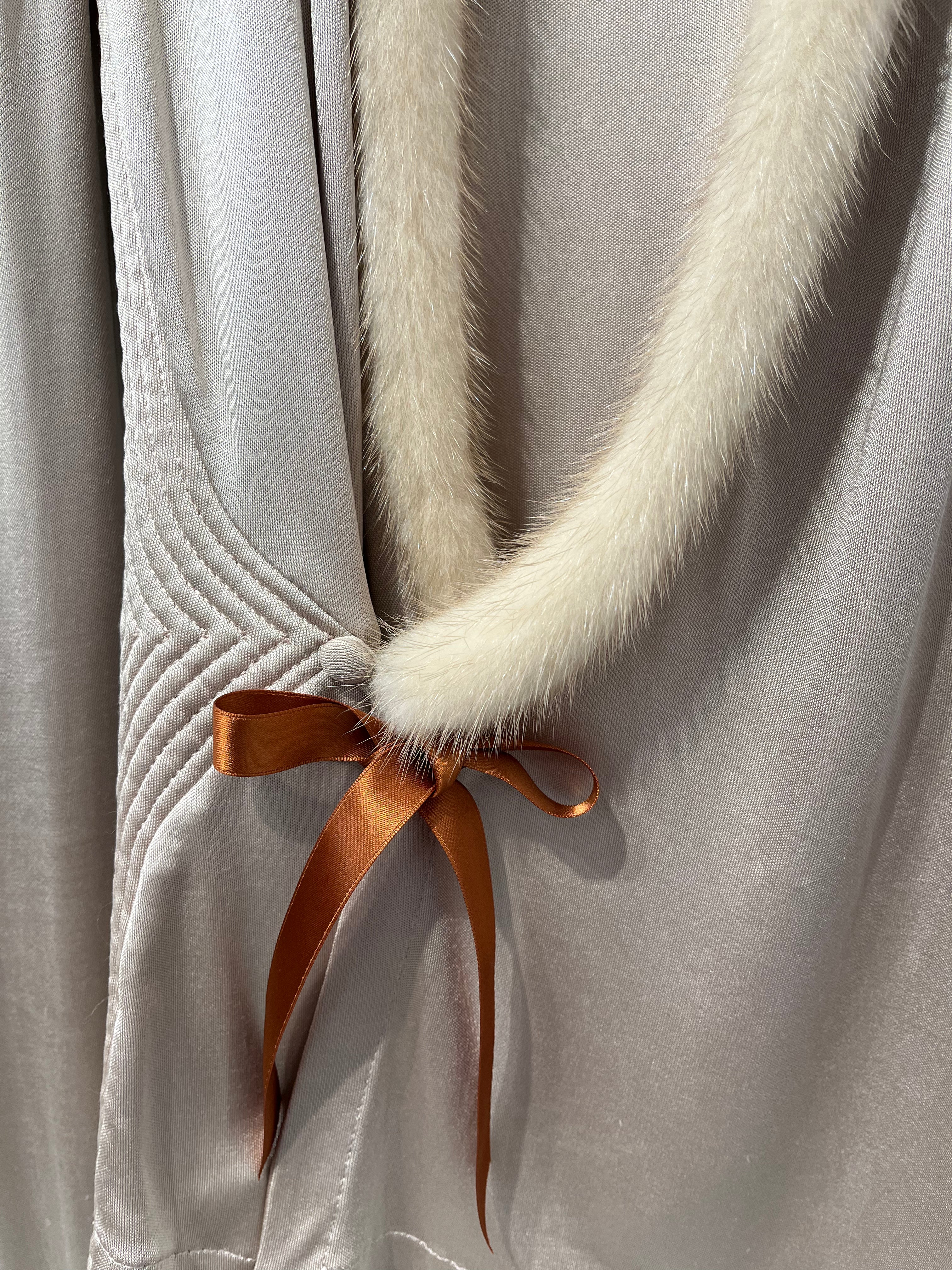 YVES SAINT LAURENT rive gauche/Jacket/L/Silk/BEG/FW 2004 MINK WRAP TOP TOM FORD view 7