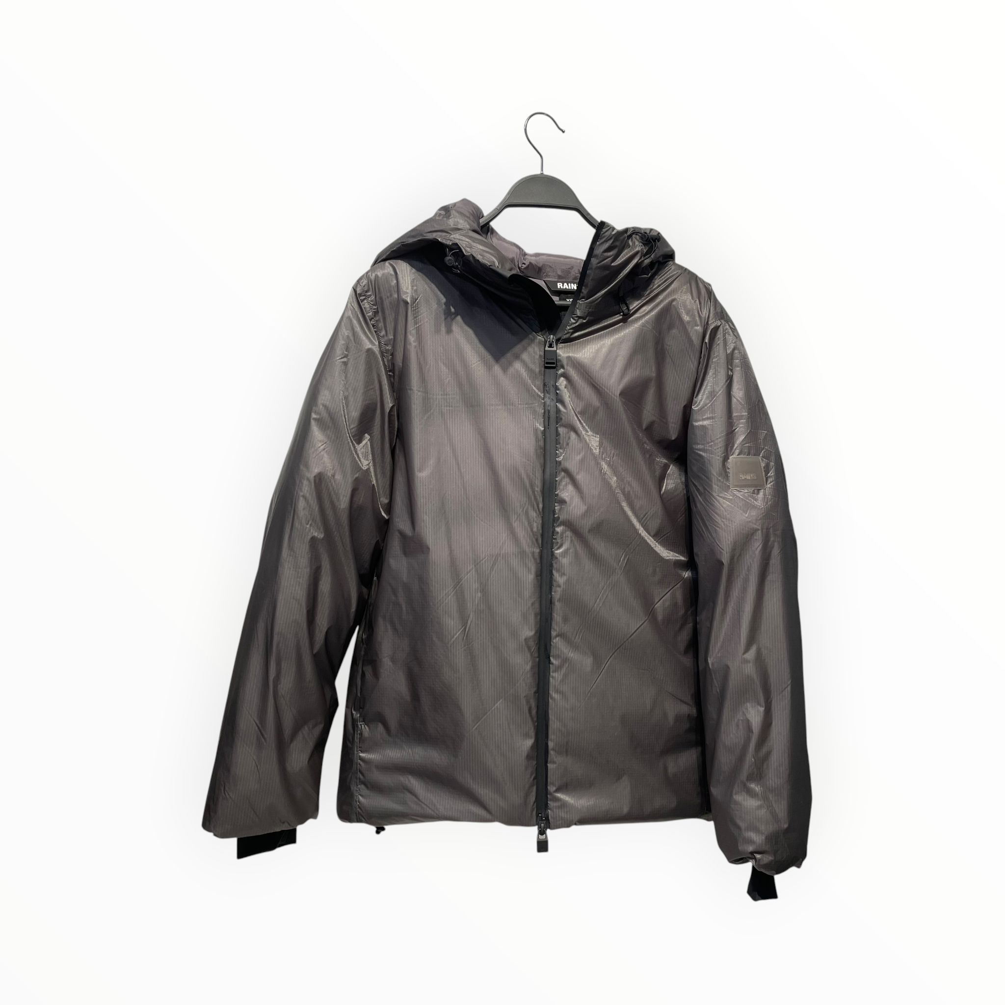 RAINS/Puffer Jkt/XS/Nylon/GRY/SHINNY GREY PUFFER view 1
