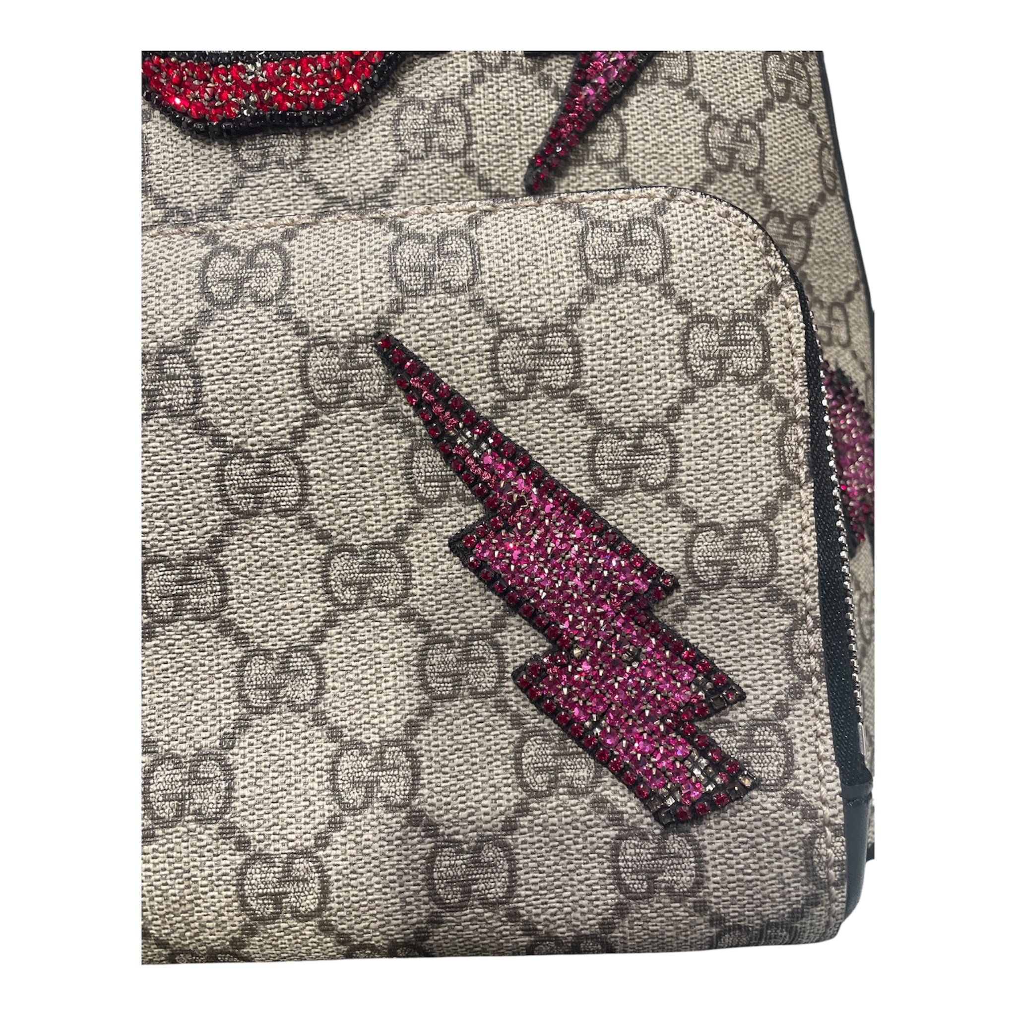 GUCCI/Backpack/Monogram/Leather/KHK/SUPREME BEADED SKY view 11