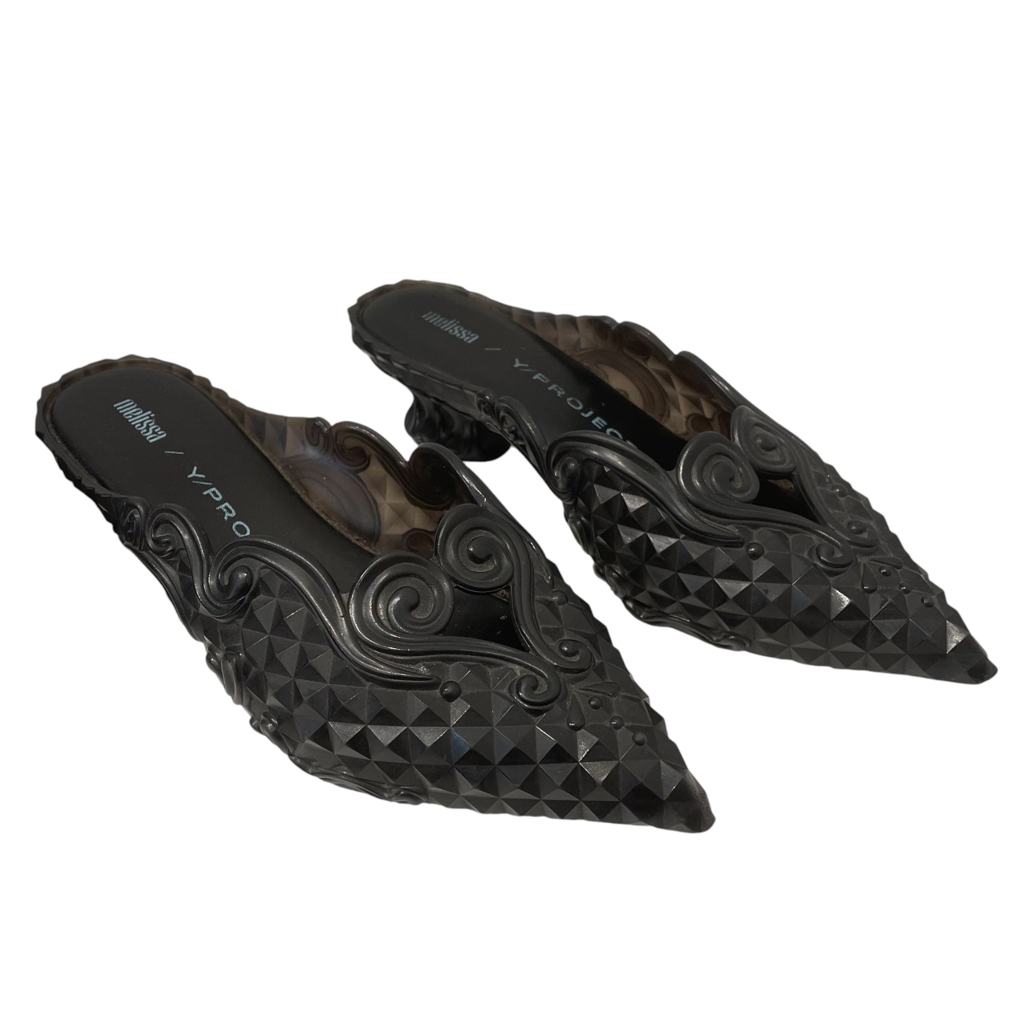melissa/Y/PROJECT/Heels/US 7/Leather/BLK/COURT HEELED MULES view 1