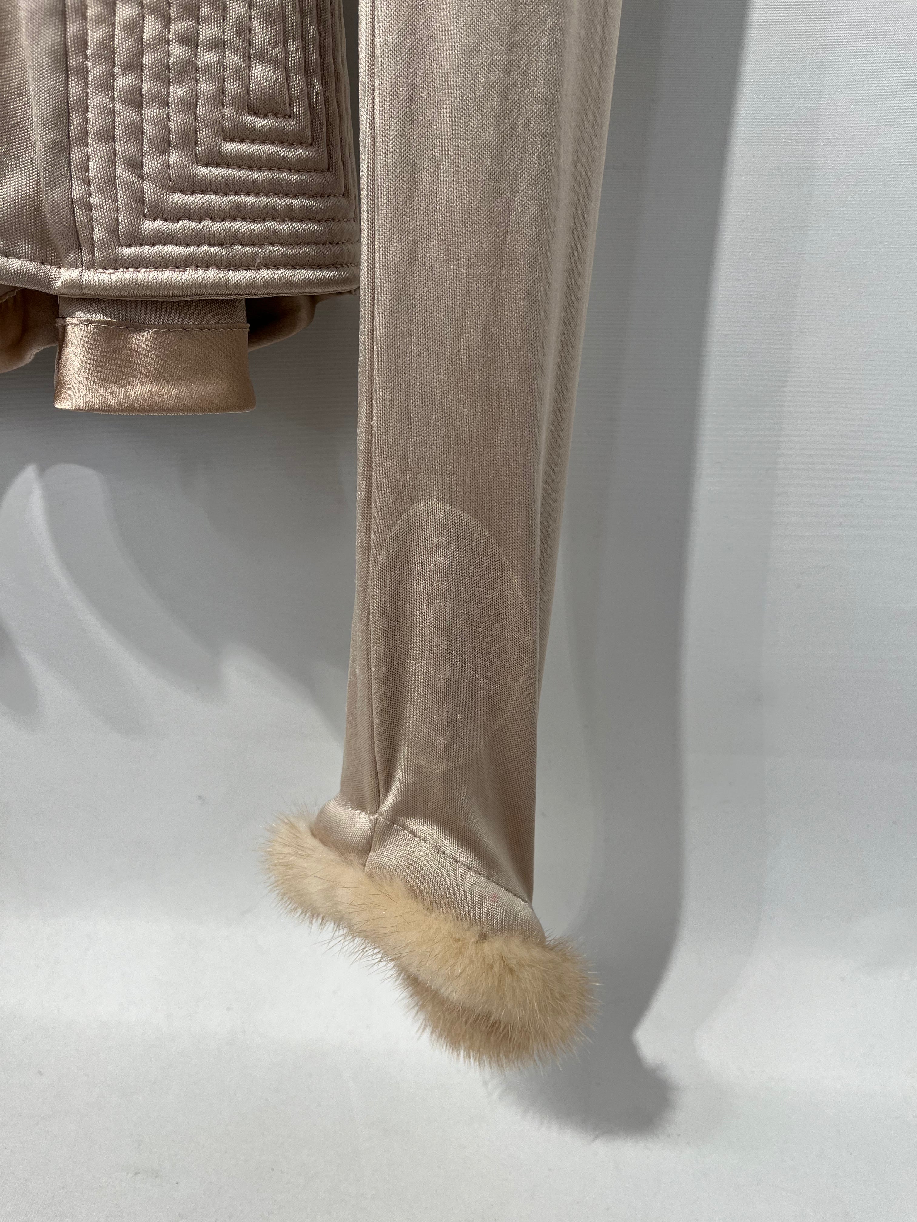 YVES SAINT LAURENT rive gauche/Jacket/L/Silk/BEG/FW 2004 MINK WRAP TOP TOM FORD view 6