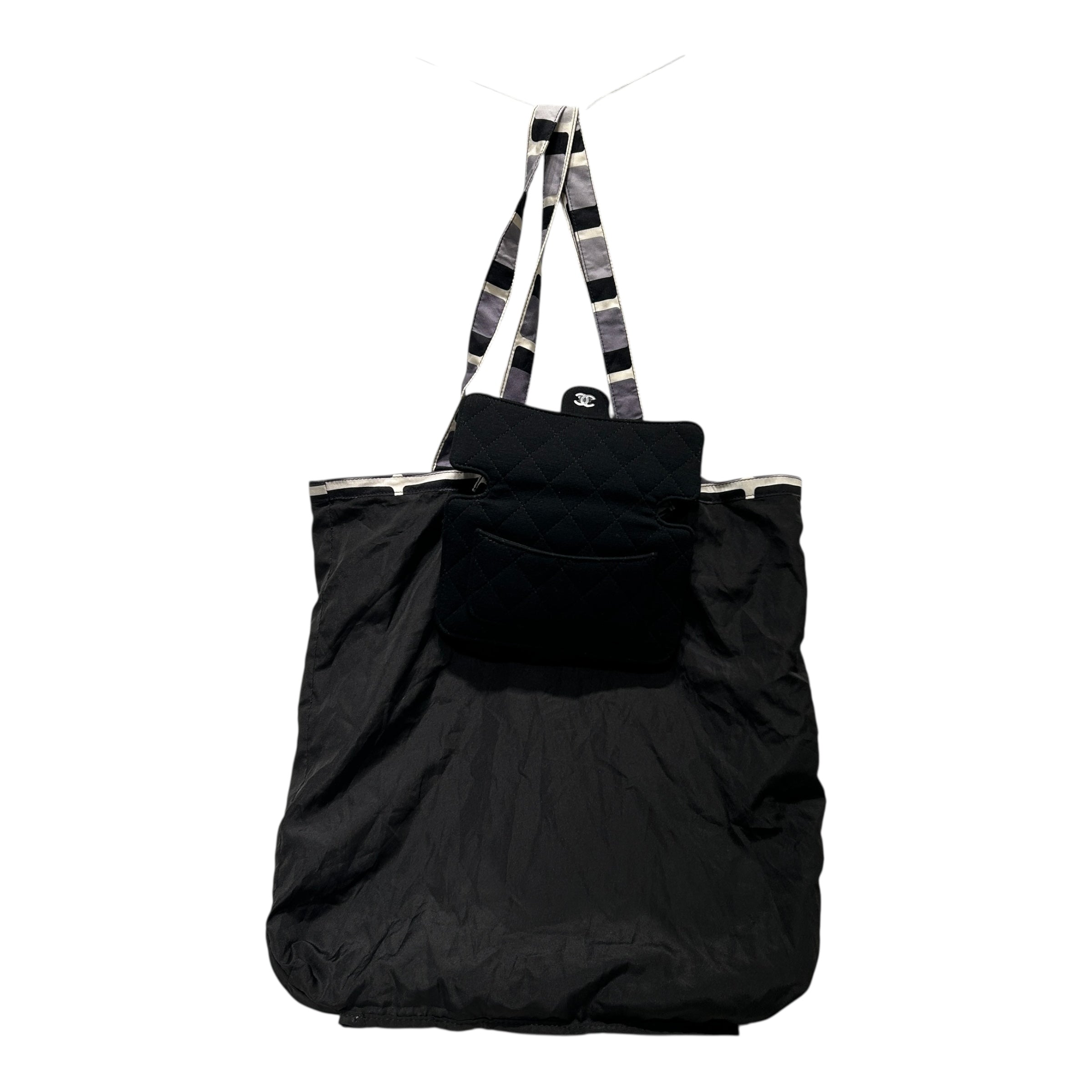 CHANEL/Cross Body Bag/BLK/TWO IN ONE TOTE BAG WALLET view 4
