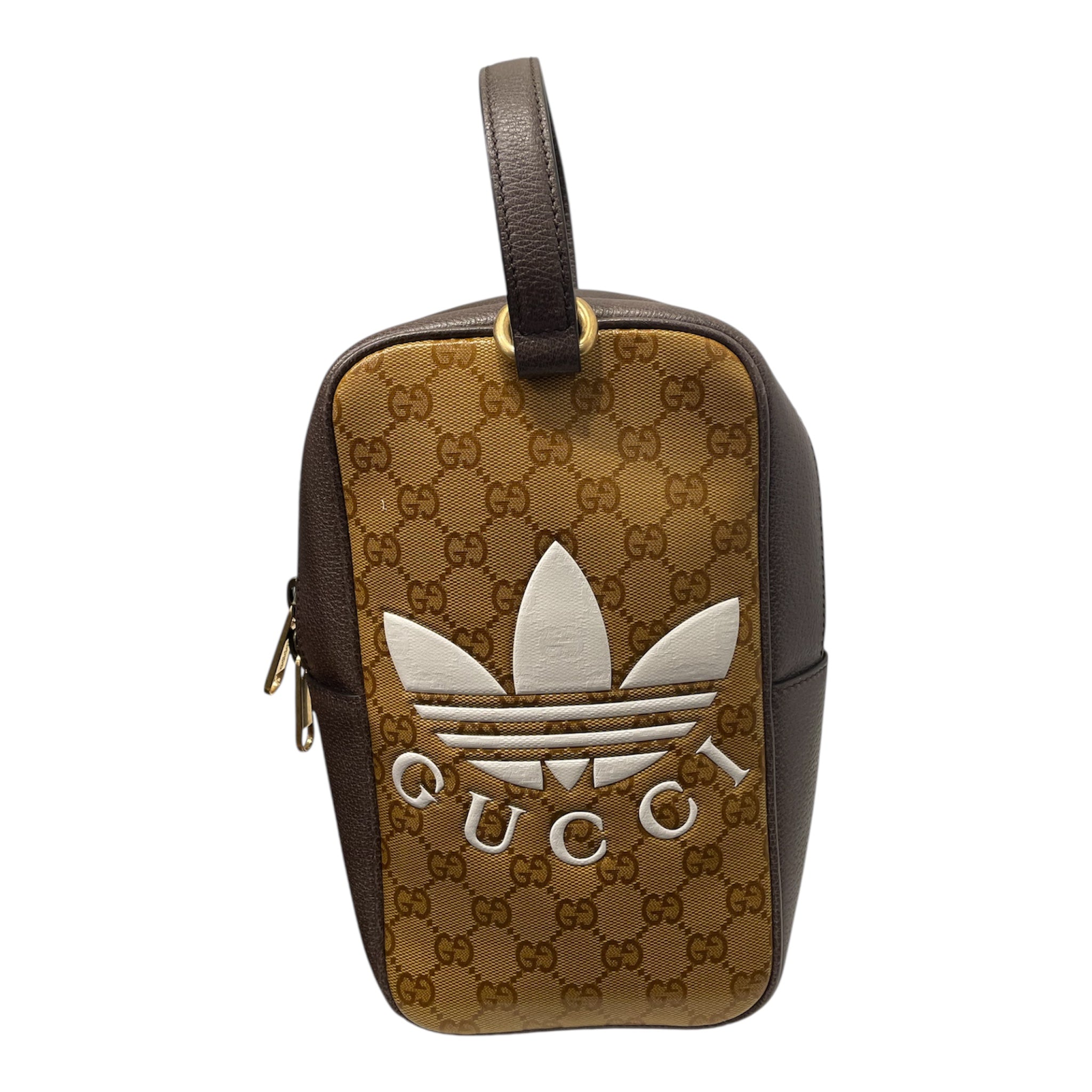GUCCI/Pouch/Monogram/Leather/GLD/adidas collab monogram view 1