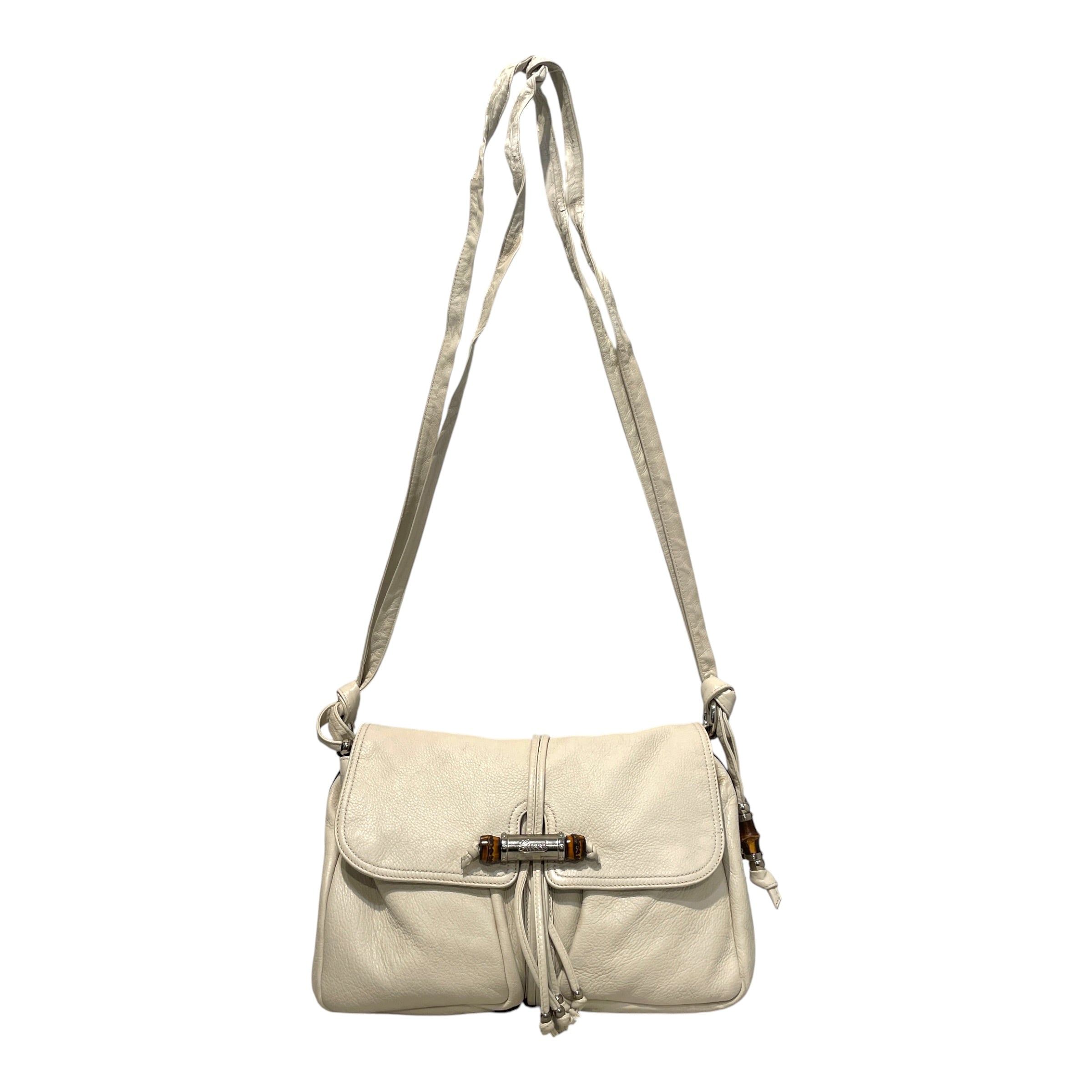 GUCCI/Cross Body Bag/Leather/CRM/Croisette Bamboo Jungle Bag view 1