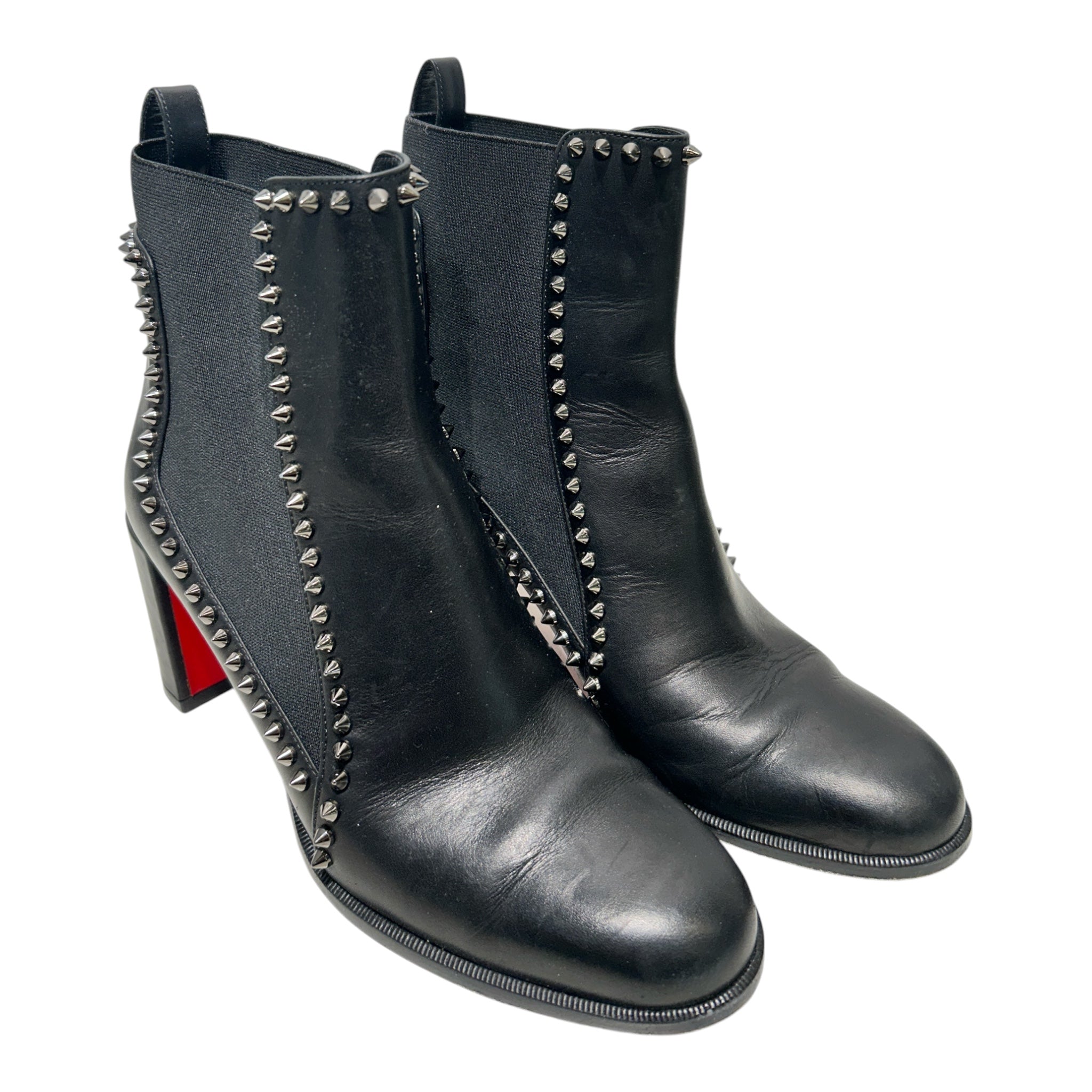 Christian Louboutin/Heels/US 7.5/BLK/OUTLINE SPIKES ANKLE BOOT