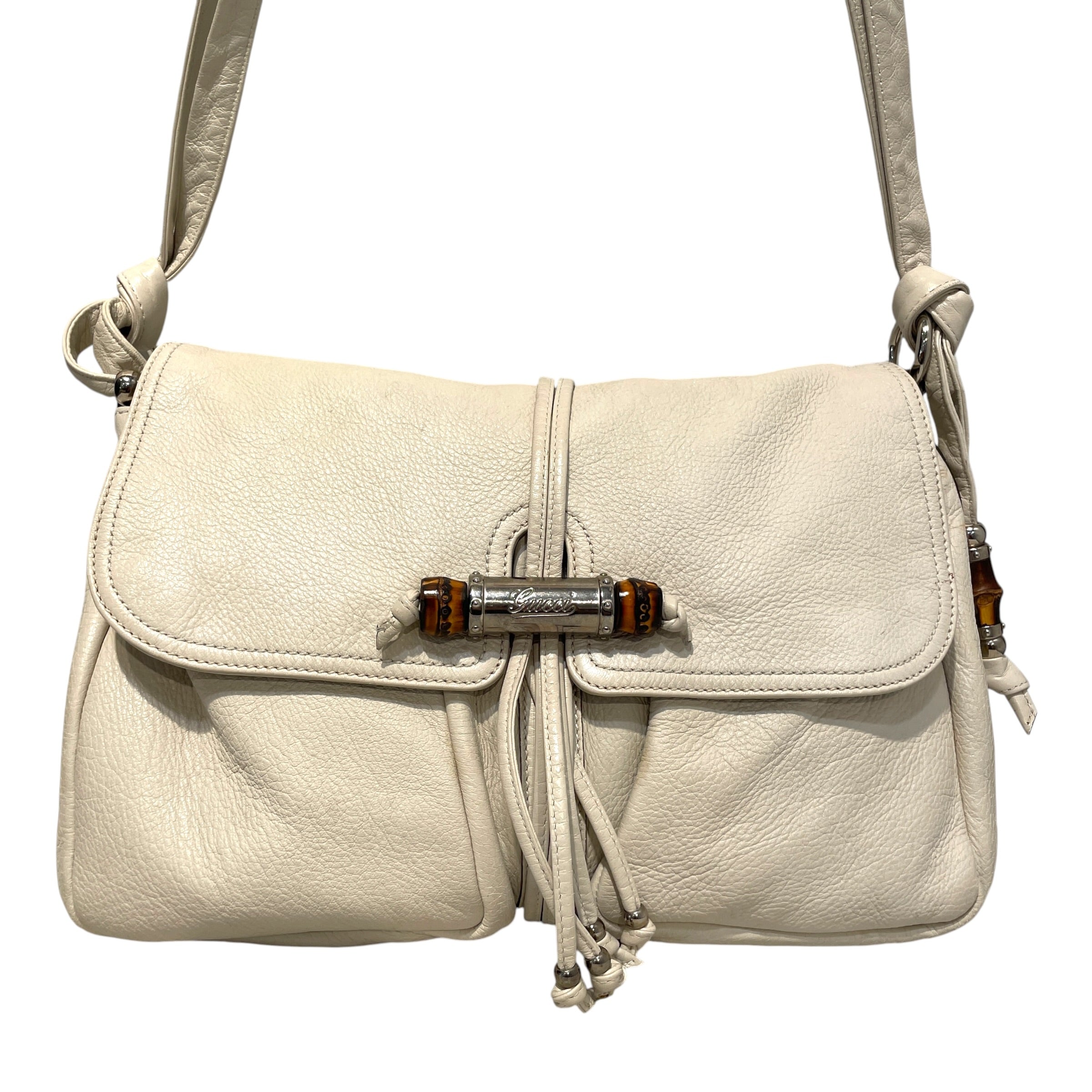 GUCCI/Cross Body Bag/Leather/CRM/Croisette Bamboo Jungle Bag view 3