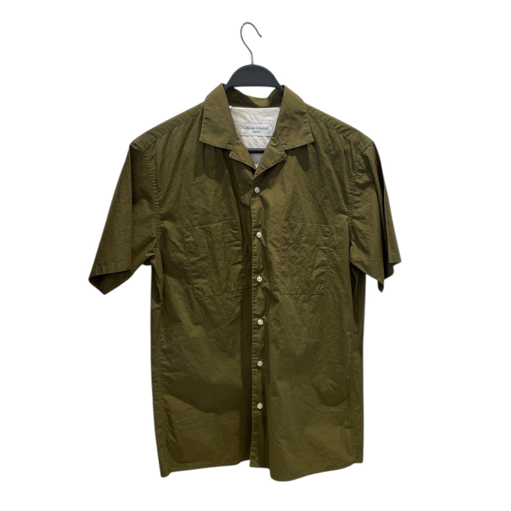 officine generale/Shirt/M/Cotton/GRN/DON CAMP COLLAR view 1