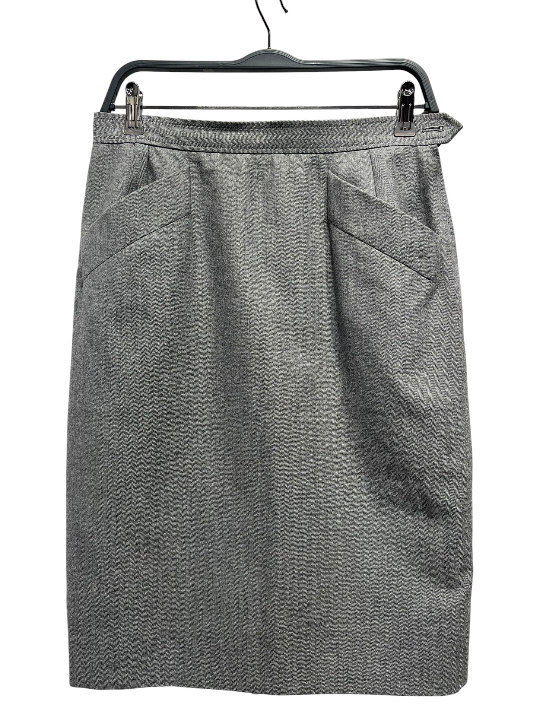 YVES SAINT LAURENT/Skirt/M/Cotton/GRY/vintage view 1
