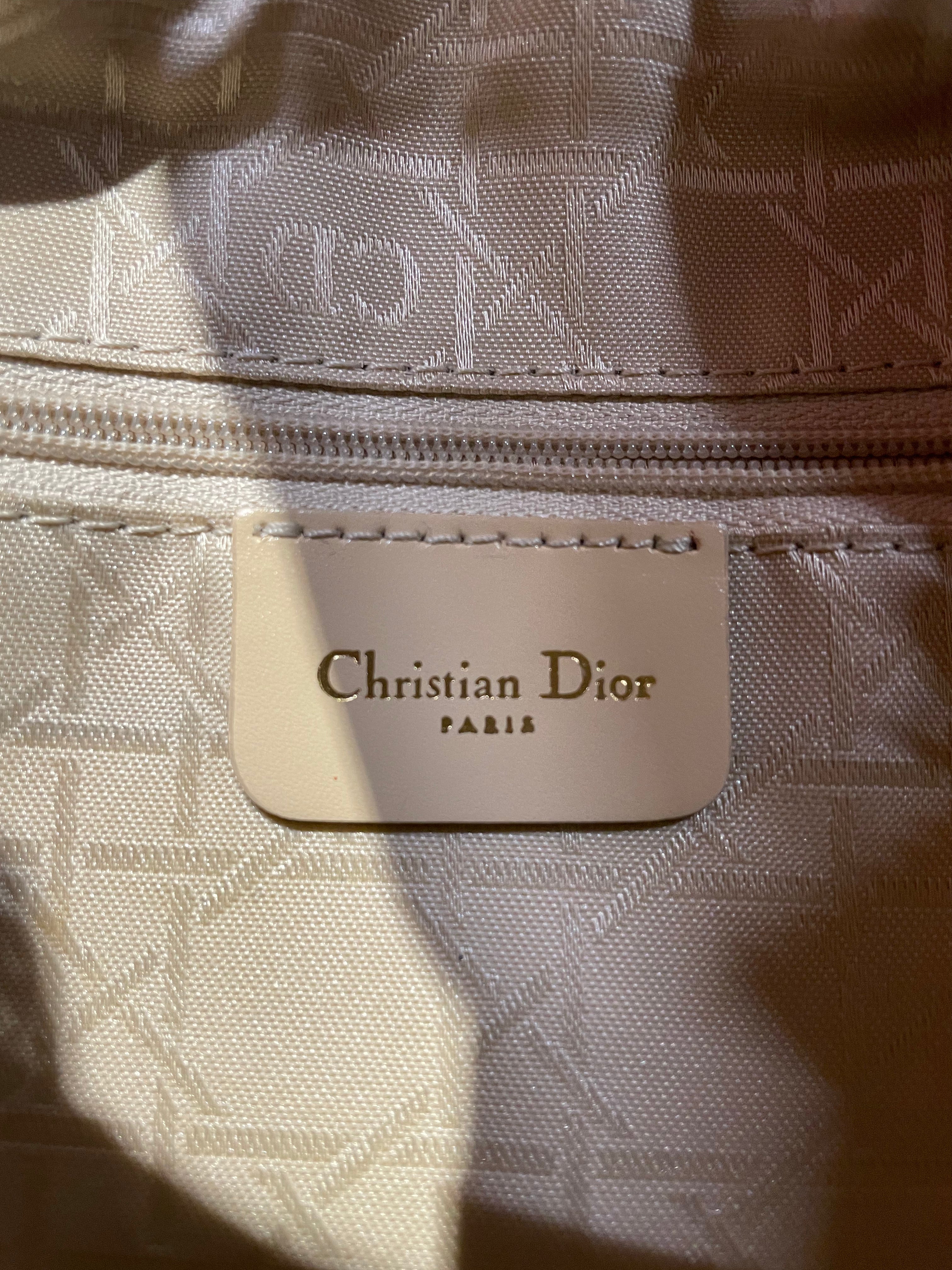 Christian Dior/Hand Bag/Nylon/KHK/LADY DIOR MEDIUM view 4