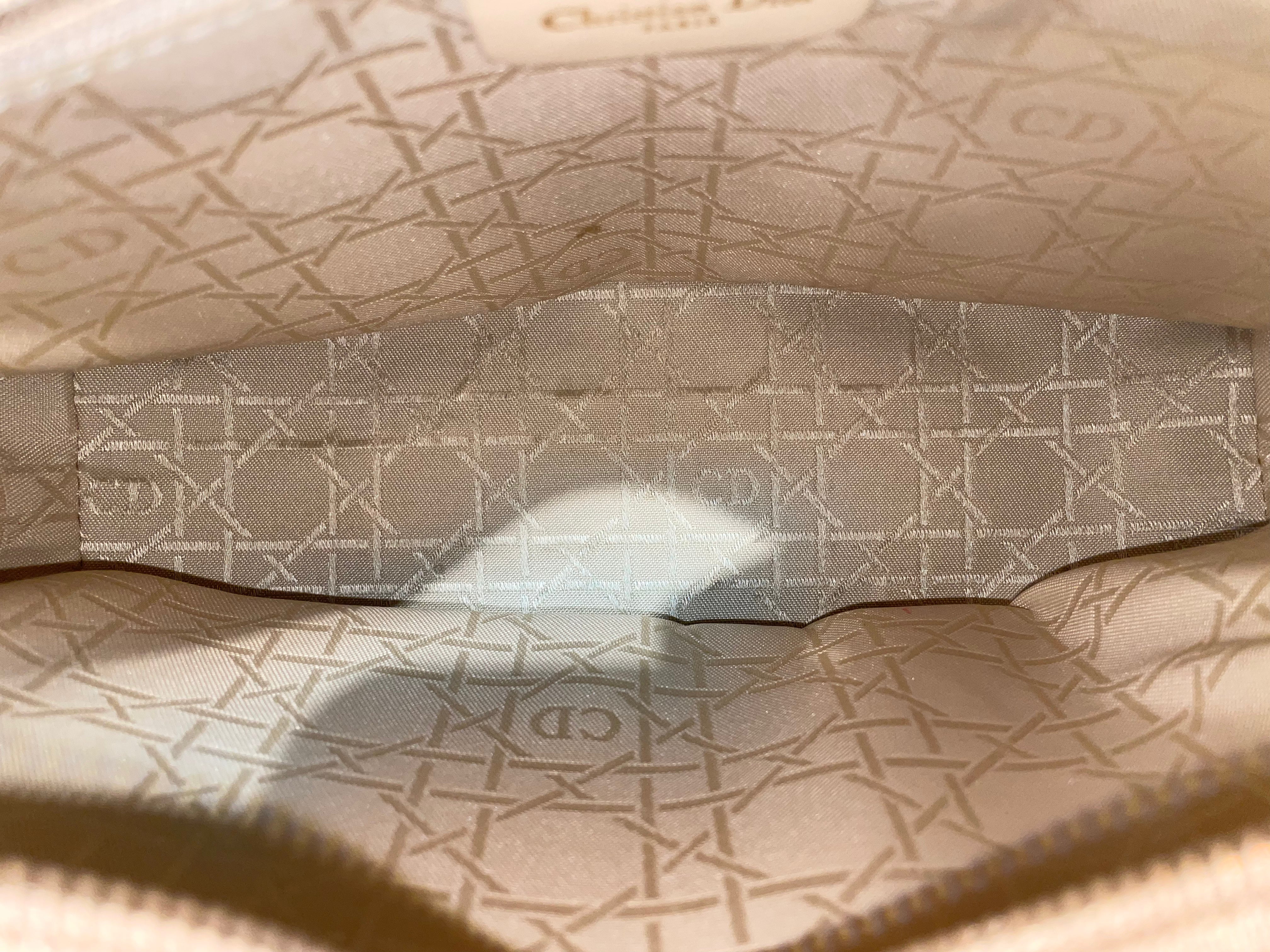 Christian Dior/Hand Bag/Nylon/KHK/LADY DIOR MEDIUM view 5