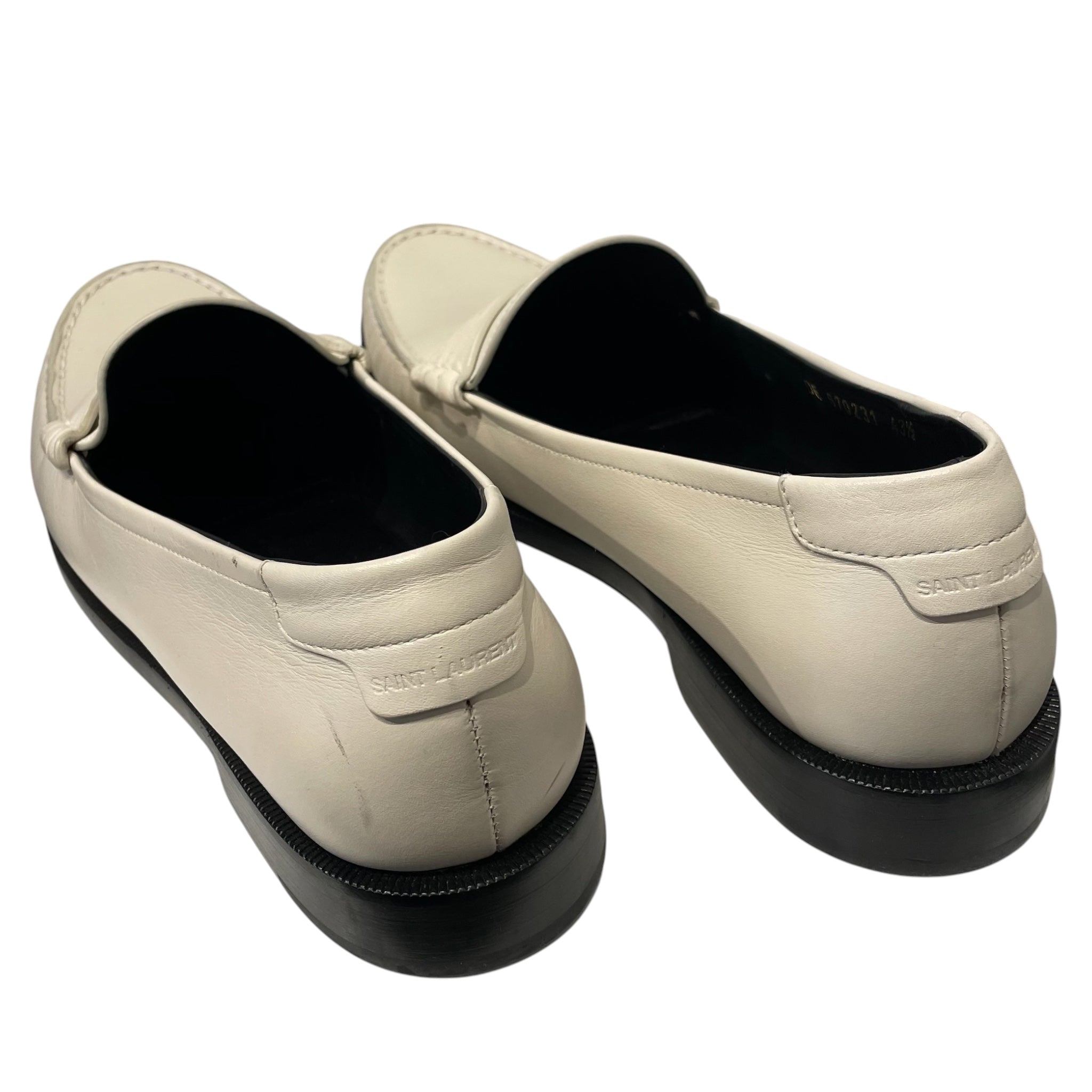 SAINT LAURENT/Loafers/EU 43.5/Leather/WHT/ysl hardware loafer view 2