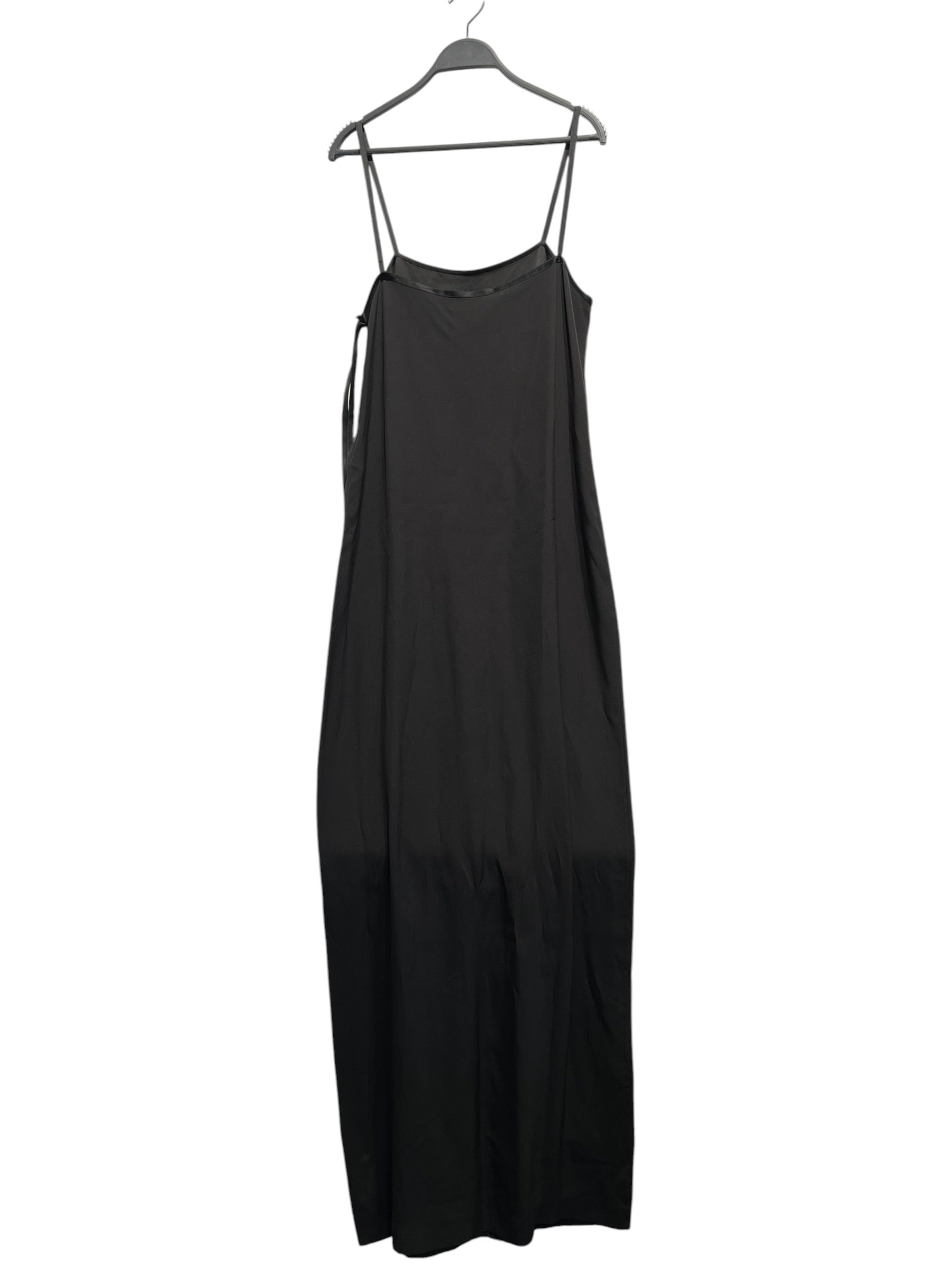 SAINT LAURENT/Dress/42/Silk/BLK/CREPE SATIN LONG SLIP ON SIDE view 2