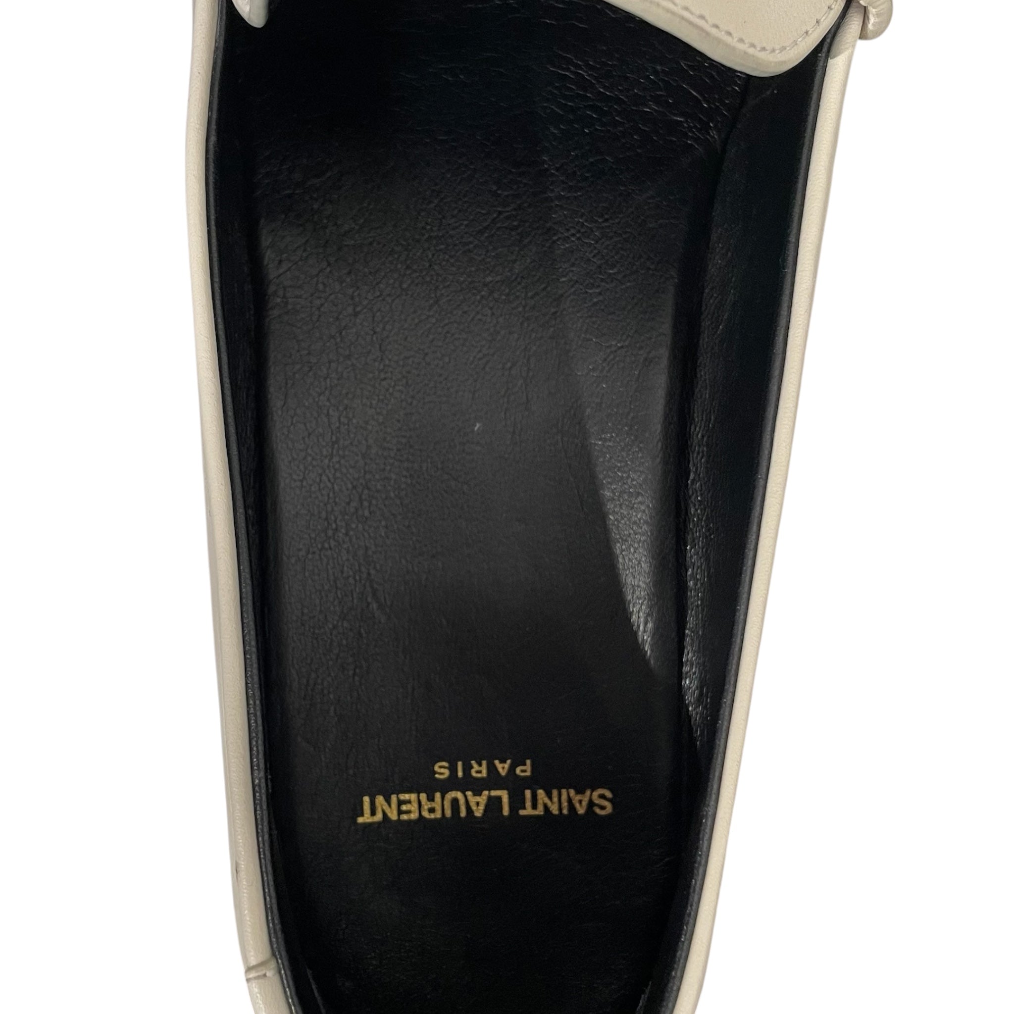 SAINT LAURENT/Loafers/EU 43.5/Leather/WHT/ysl hardware loafer view 3