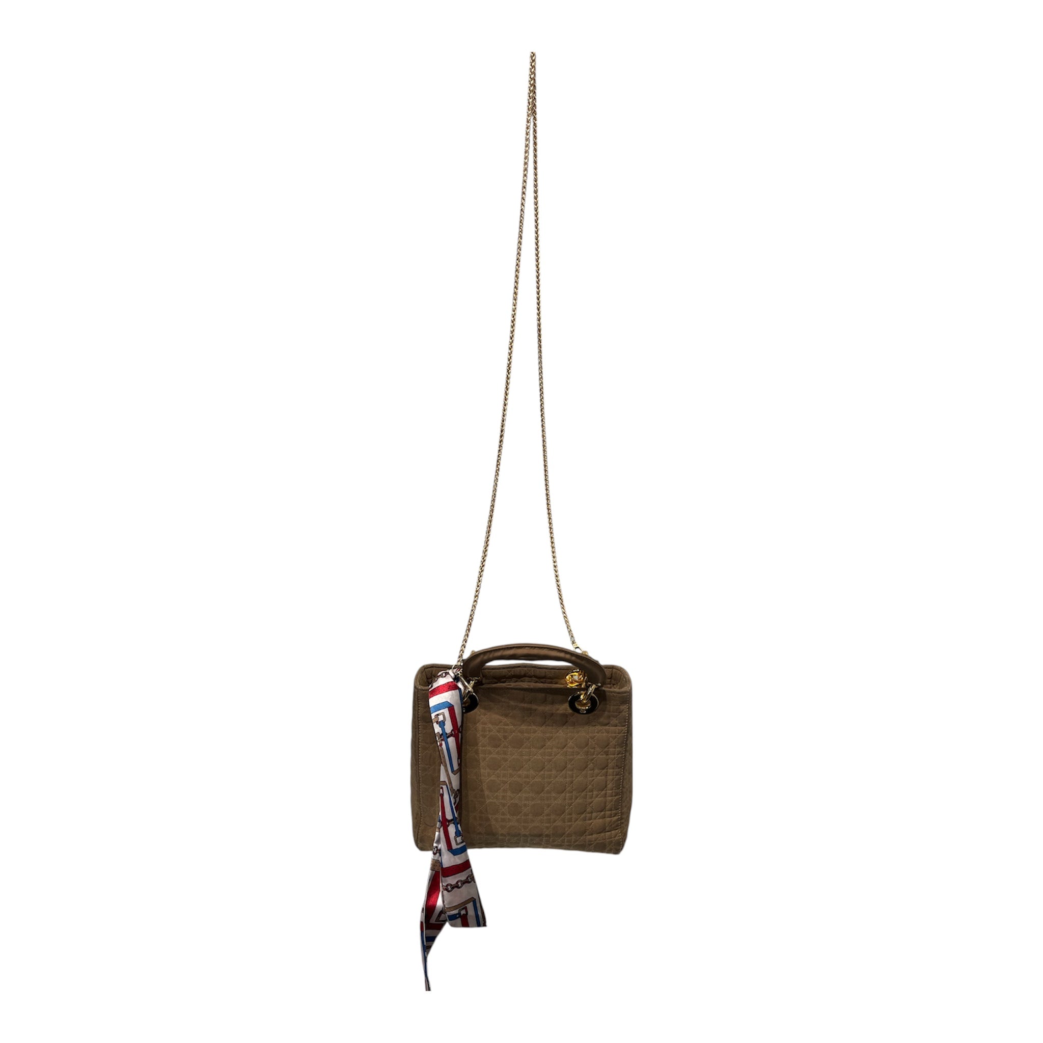 Christian Dior/Hand Bag/Nylon/KHK/LADY DIOR MEDIUM view 2