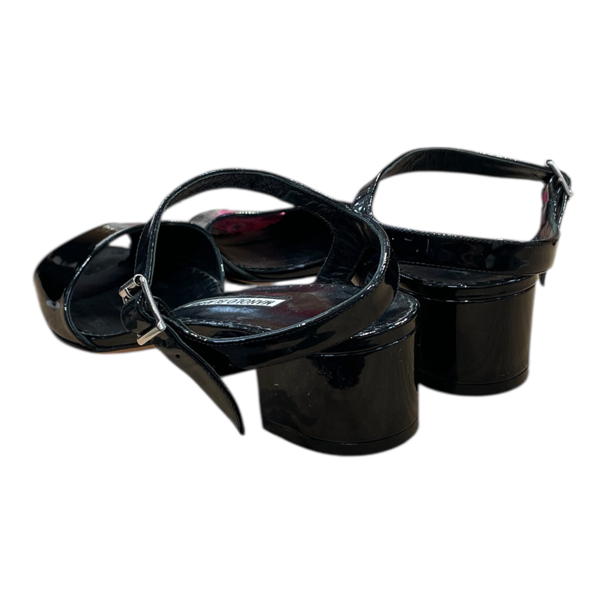 MANOLO BLAHNIK/Sandals/US 7/Leather/BLK/manolo blahnik view 2