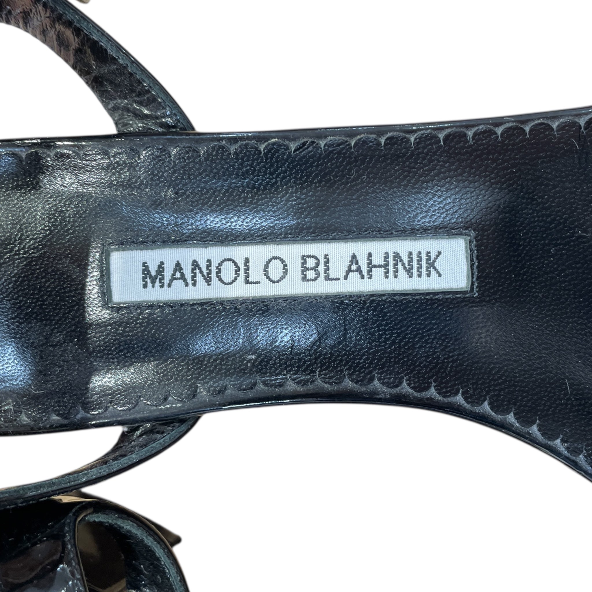 MANOLO BLAHNIK/Sandals/US 7/Leather/BLK/manolo blahnik view 3