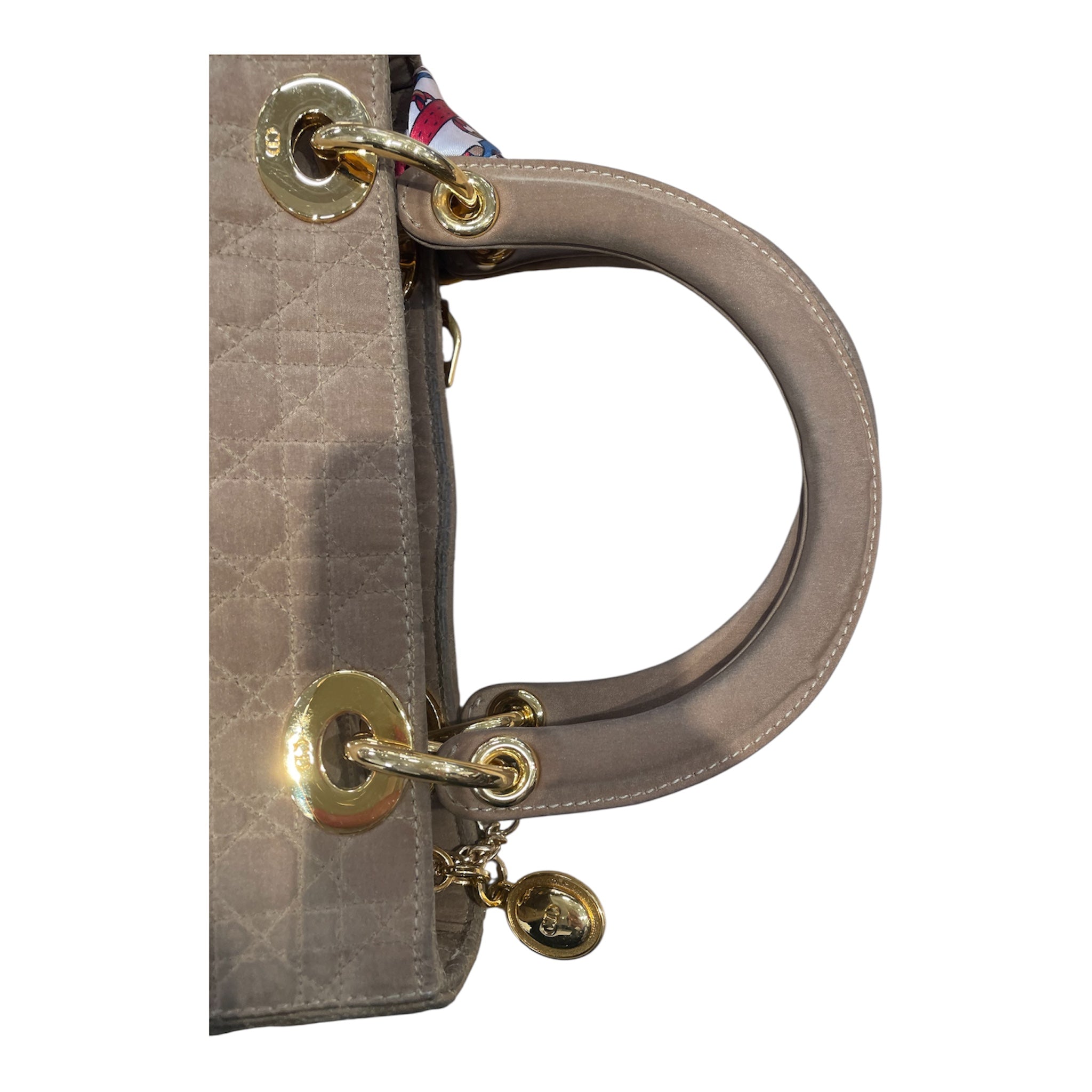 Christian Dior/Hand Bag/Nylon/KHK/LADY DIOR MEDIUM view 7