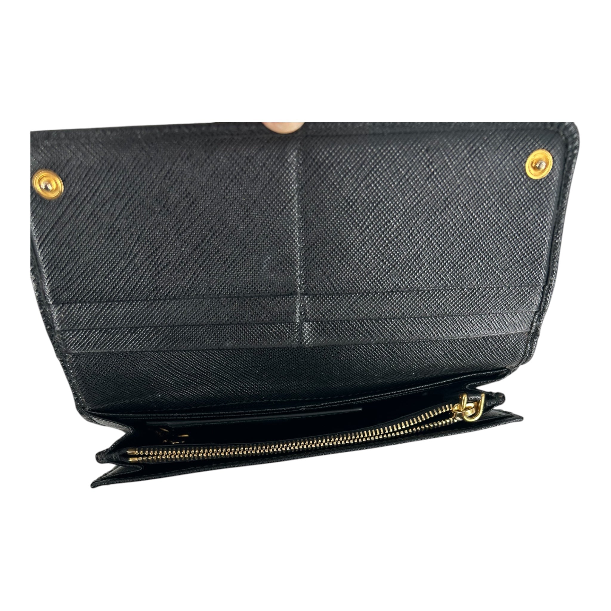 PRADA/Long Wallet/Leather/BLK/L's/HIBISCUS SAFFAINO LONG WALLET view 4