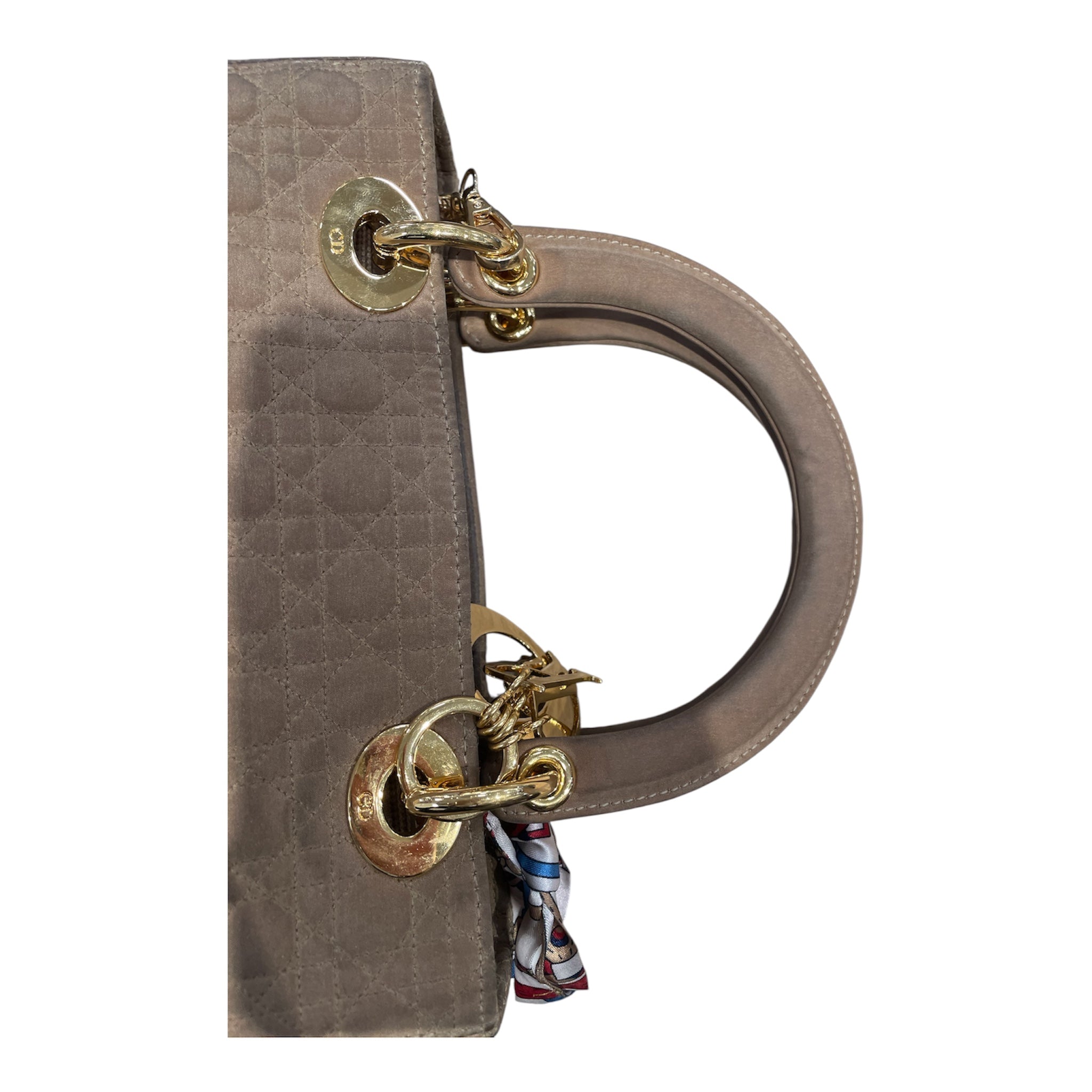 Christian Dior/Hand Bag/Nylon/KHK/LADY DIOR MEDIUM view 8