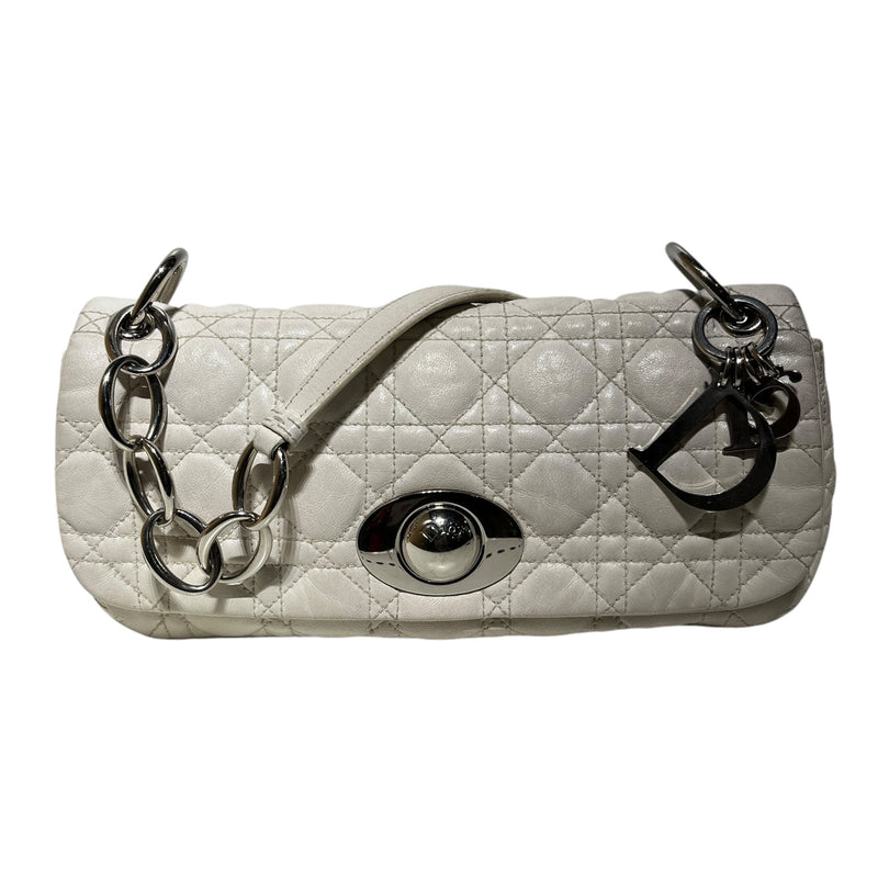 Christian Dior/Hand Bag/Leather/WHT/CANNAGE SMALL