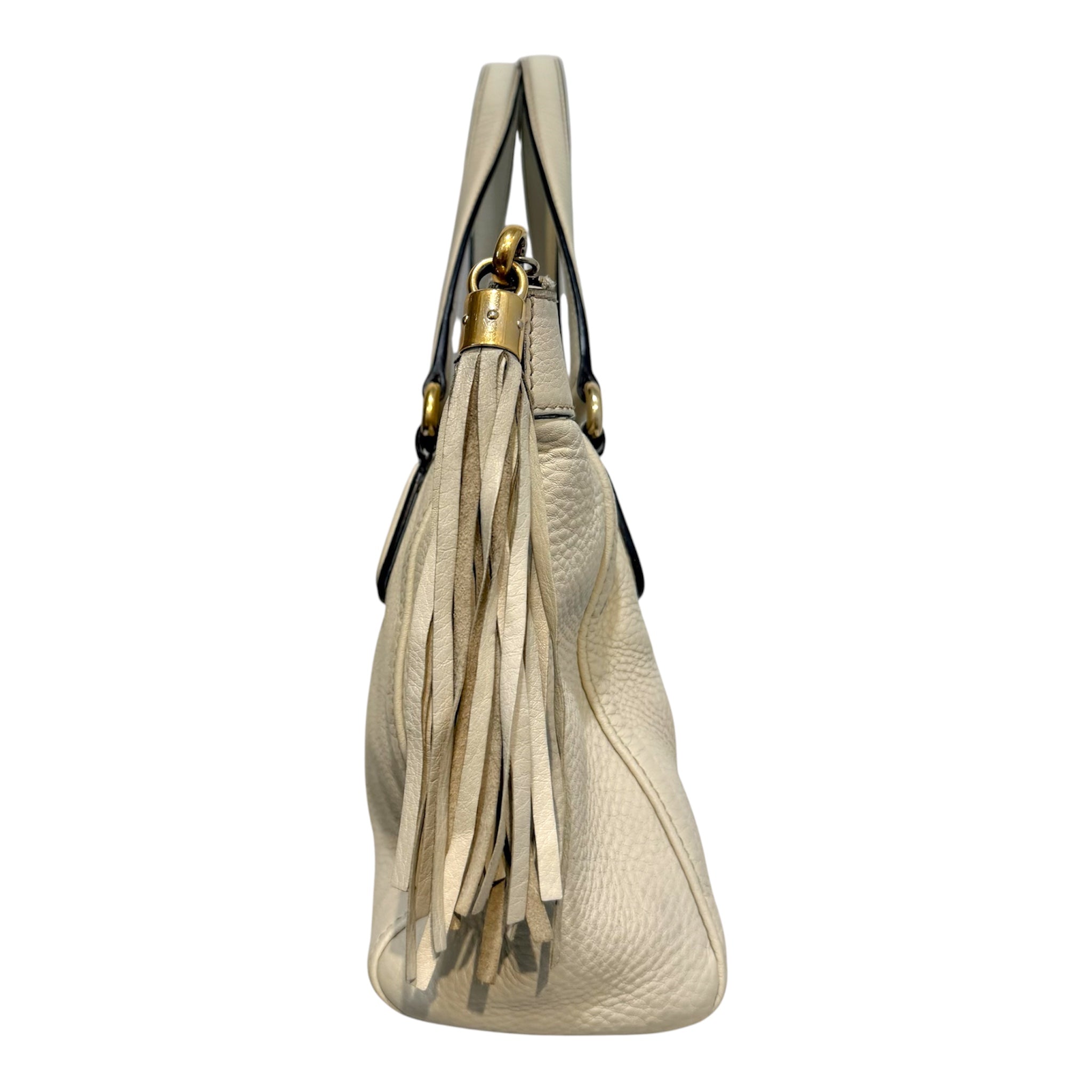 GUCCI/Hand Bag/Leather/WHT/Double G Soho Top Handle Bag view 2