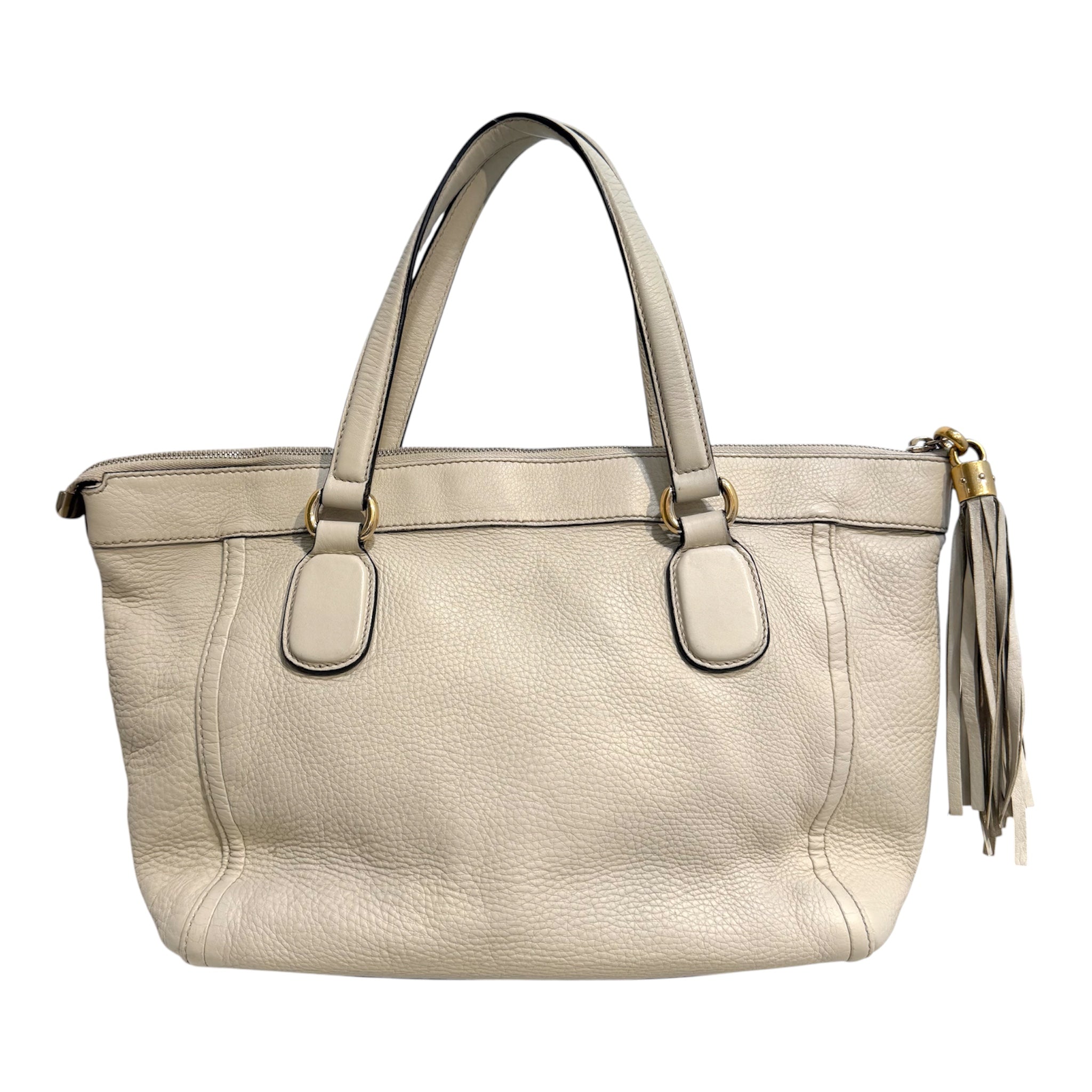 GUCCI/Hand Bag/Leather/WHT/Double G Soho Top Handle Bag view 3