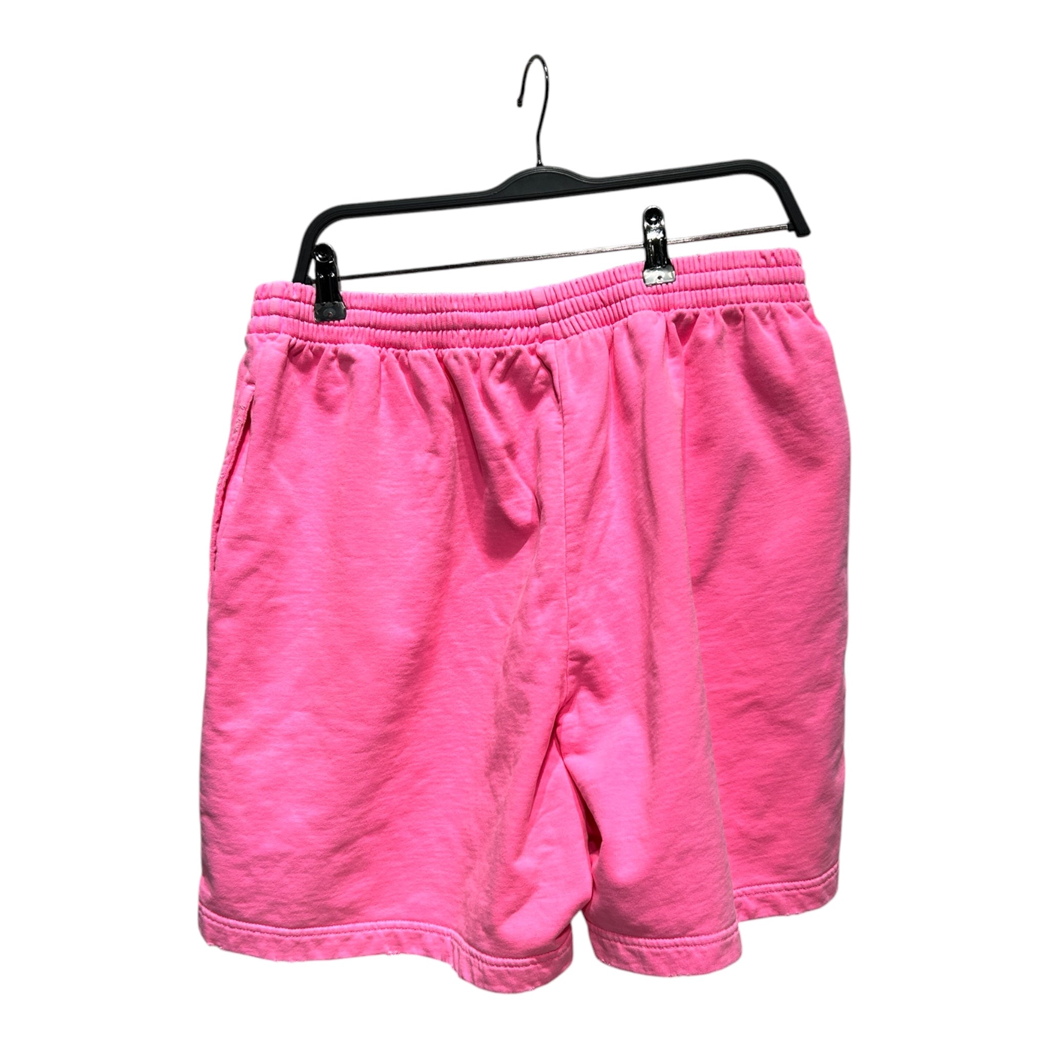 BALENCIAGA/Shorts/M/Cotton/PNK/NEON PNK SWEAT SHORTS BLK LOGO view 2