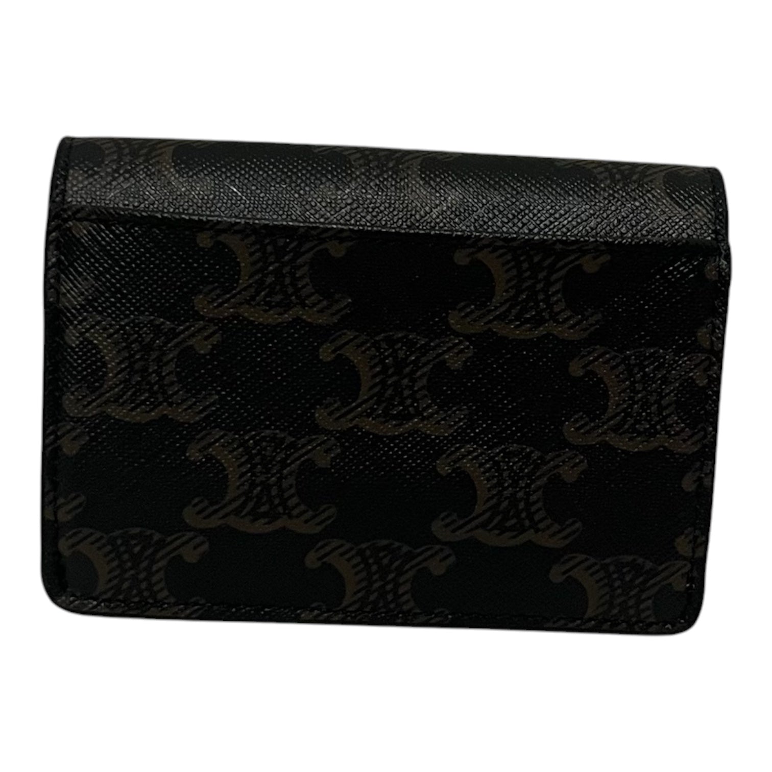 CELINE/Bifold Wallet/Monogram/Leather/BRW/CARD HOLDER WITH FLAP/TAGS view 2