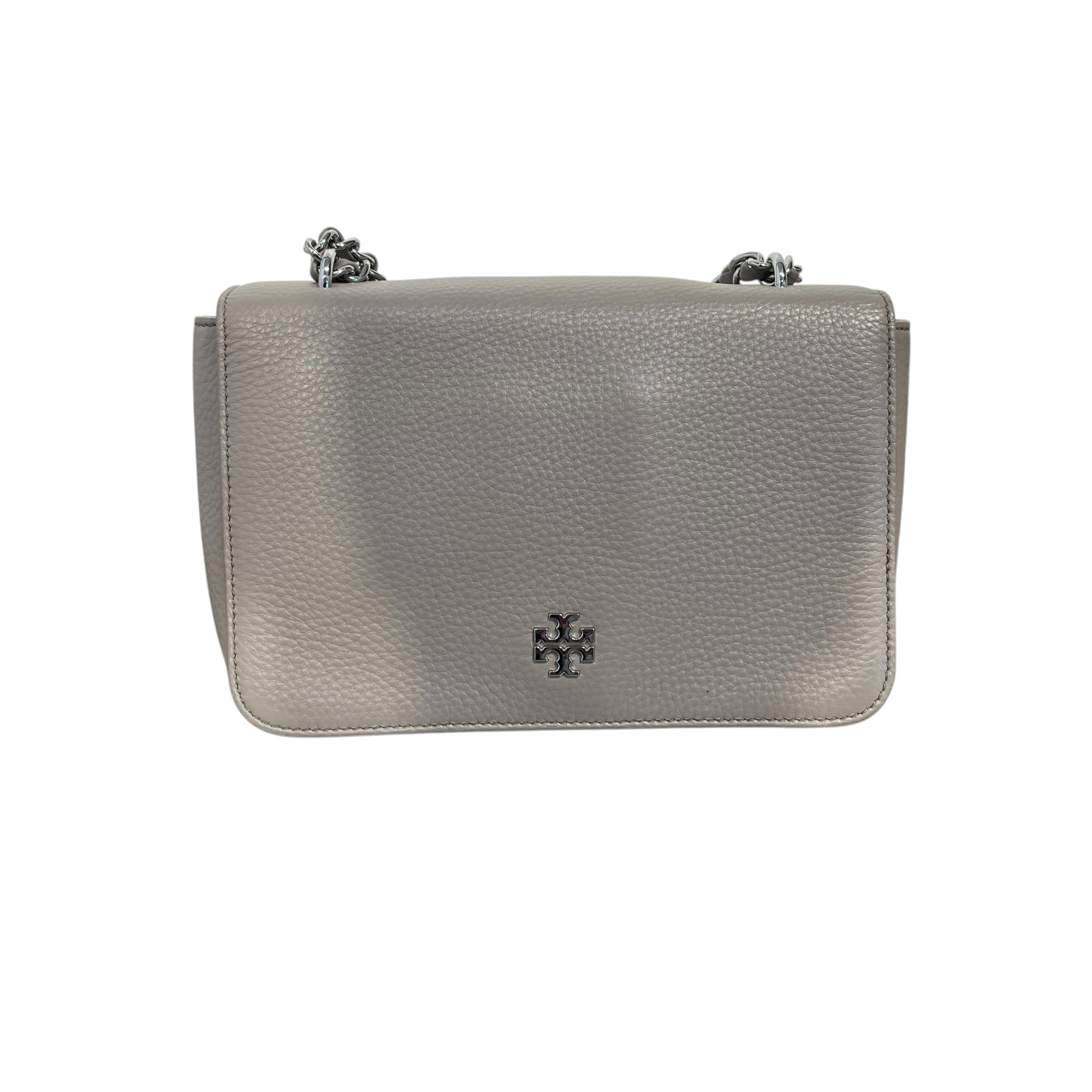 TORY BURCH/Cross Body Bag/Leather/GRY/silver hardware chain bag view 3