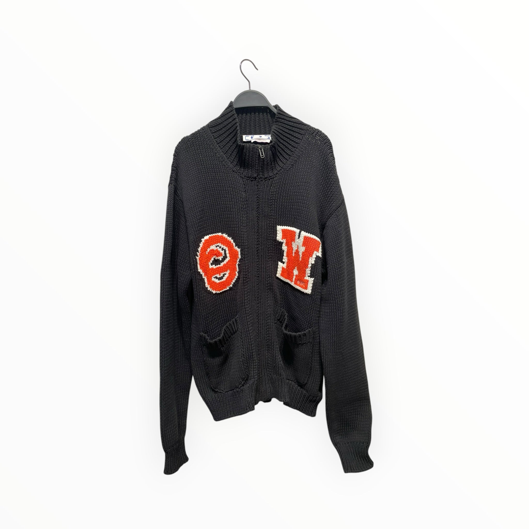 OFF-WHITE/Cardigan/L/Cotton/BLK/