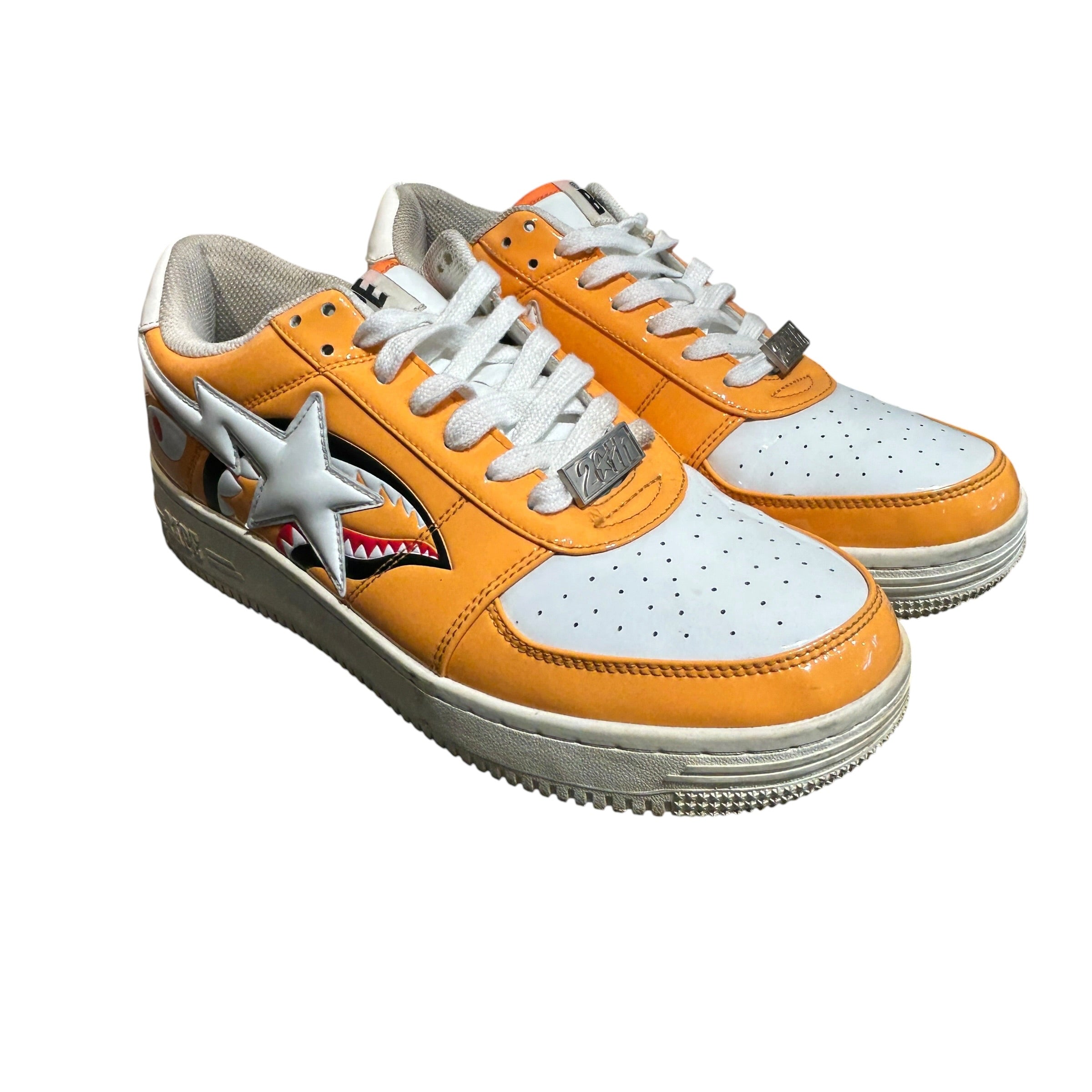 BAPE STA!/Low-Sneakers/US 10/Cotton/ORN/shark orange view 1