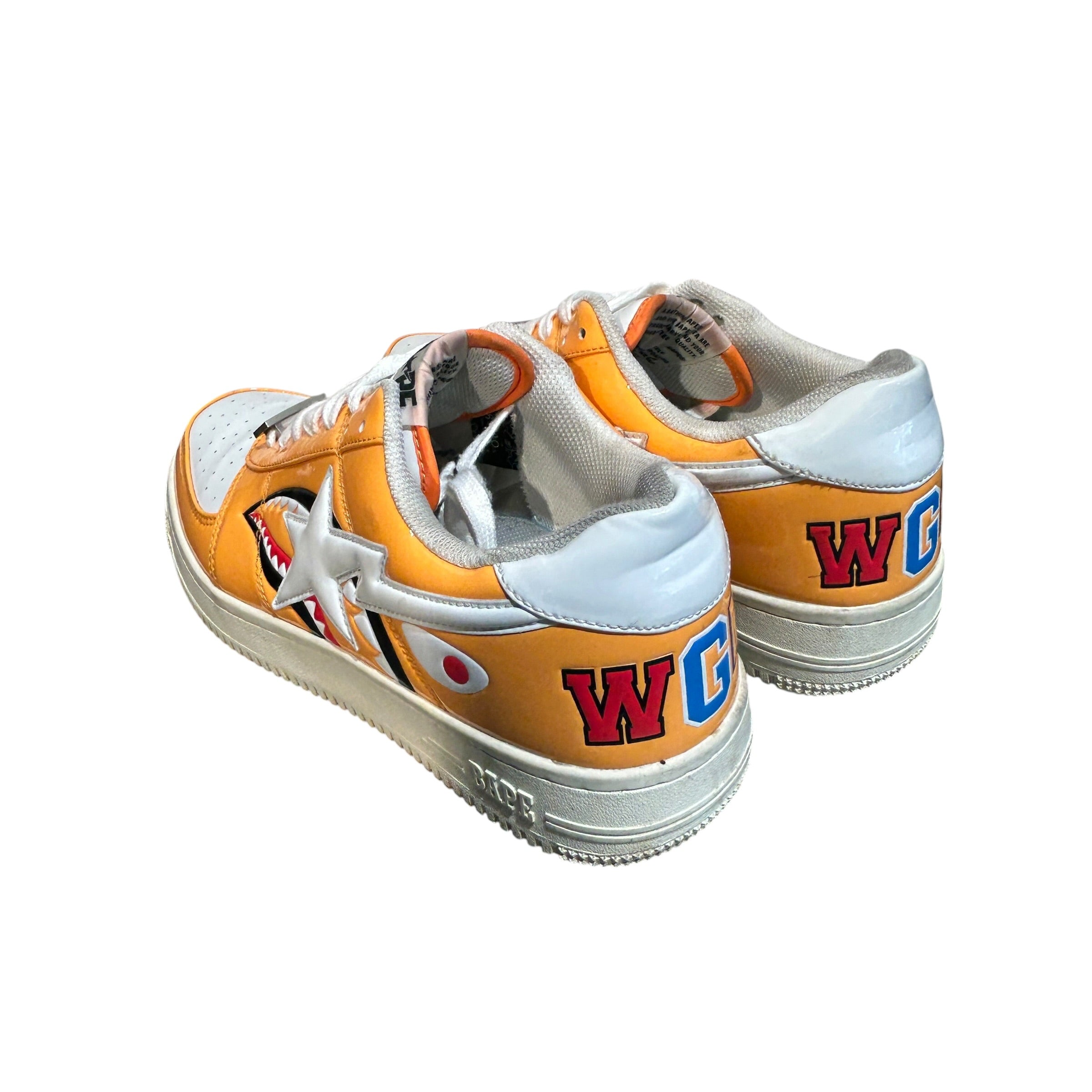 BAPE STA!/Low-Sneakers/US 10/Cotton/ORN/shark orange view 2