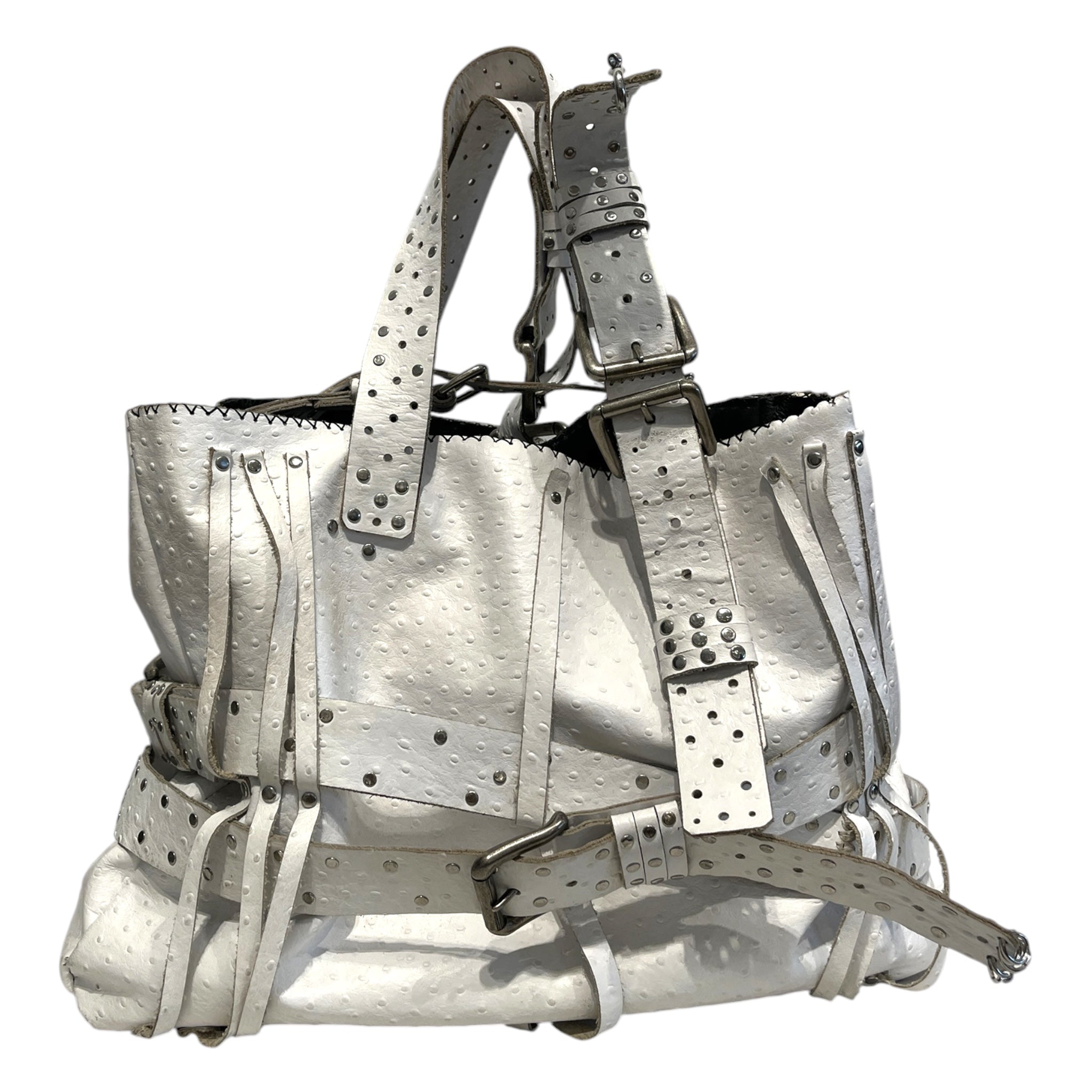 jonathan tano/Hand Bag/Leather/WHT/belt bag silvrer studs view 1