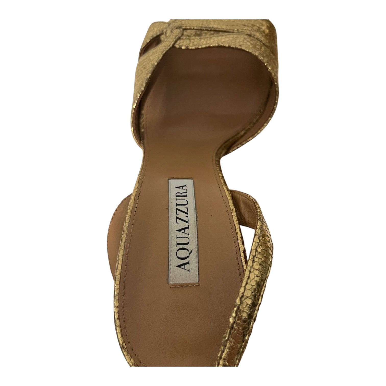 AQUAZZURA/Heels/EU 38.5/Leather/GLD/ view 3