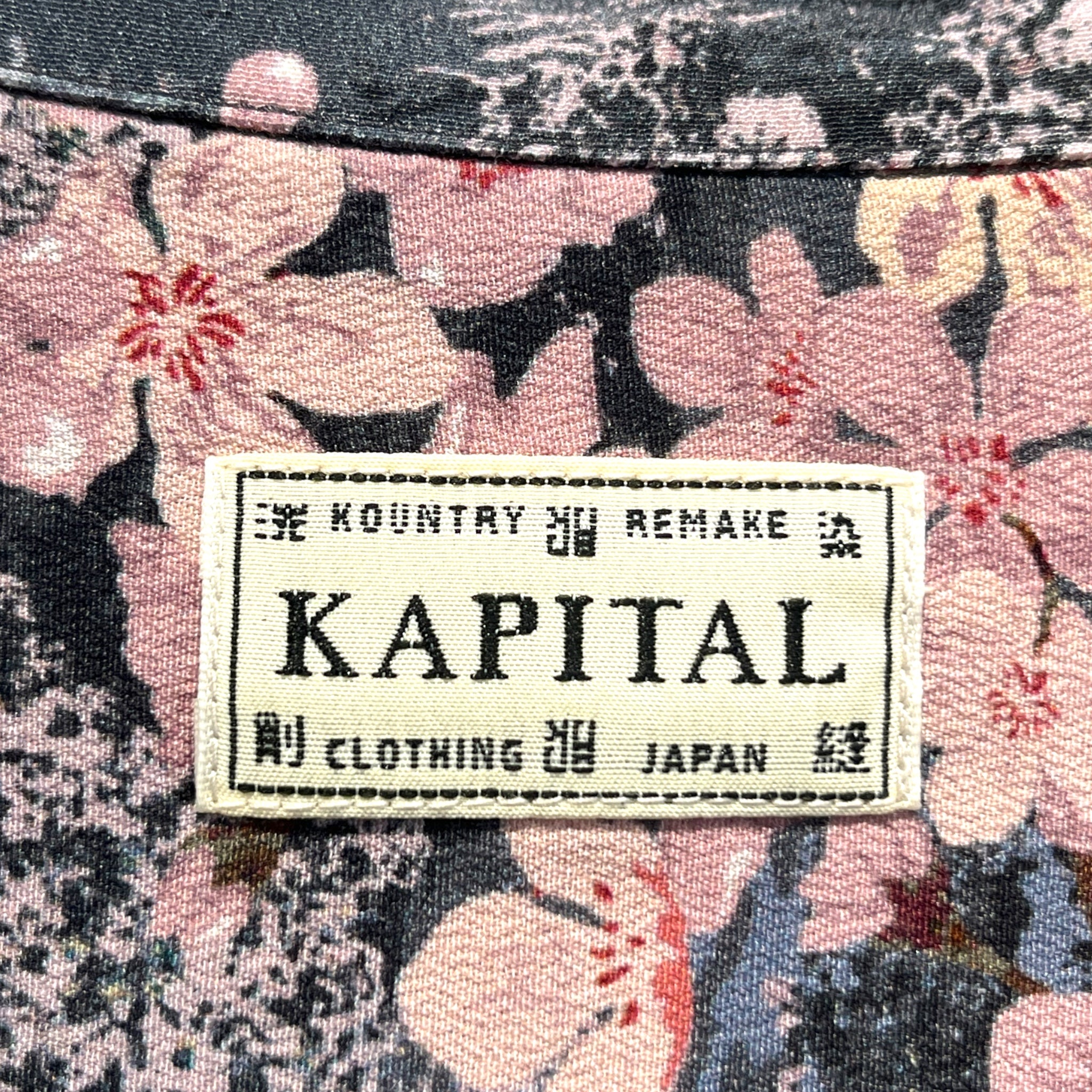 KAPITAL/Polo Shirt/L/Polyester/MLT/All Over Print/RIB CAGE, FLORAL AND GREY view 3