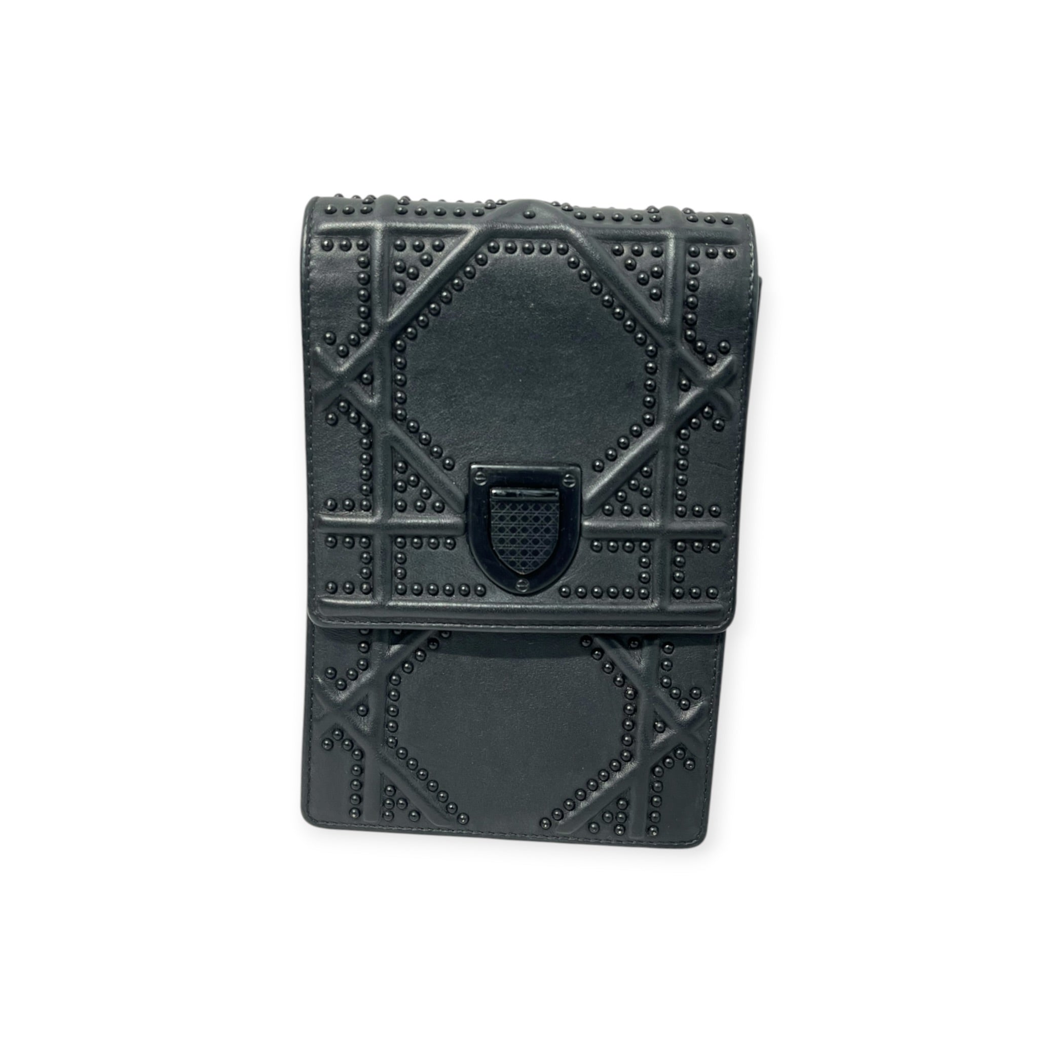 Christian Dior/Bag/Leather/BLK/STUDDED BLK DIORAMA BAG view 1