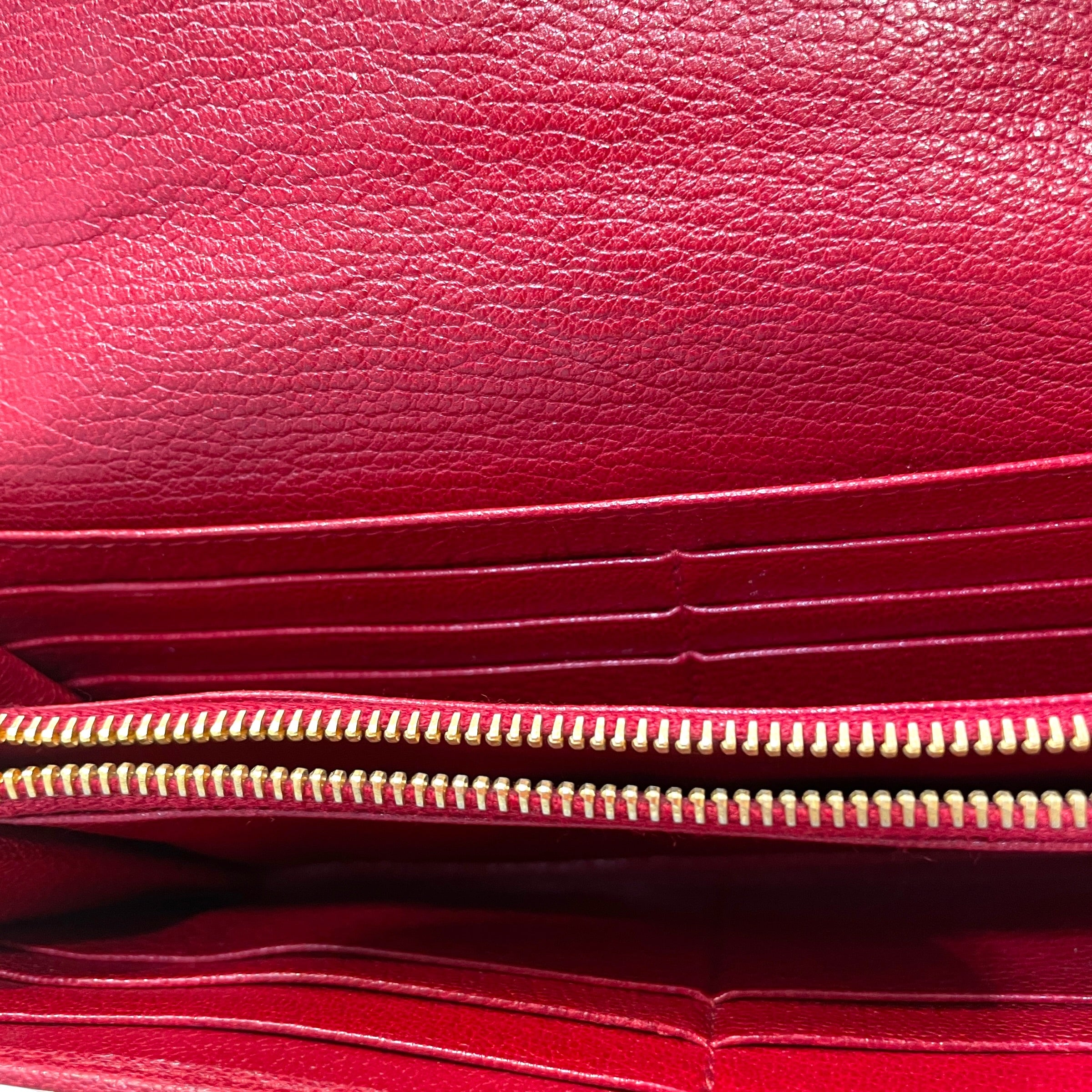 MIU MIU/Long Wallet/Leather/RED/L's/Continental Gold-Tone Flap view 5