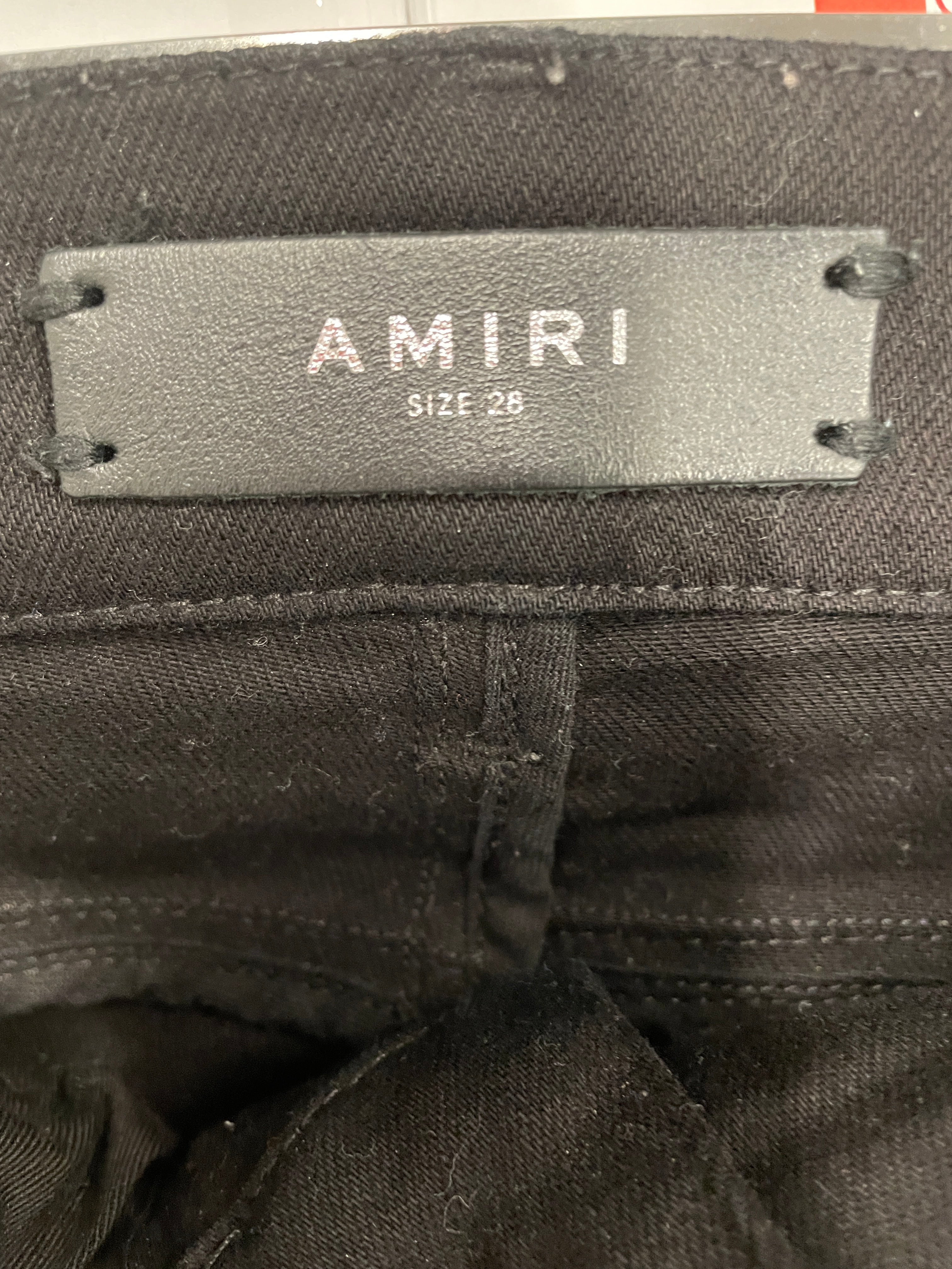 AMIRI/Skinny Pants/28/Cotton/BLK/GOLD GLITTER STRIPE view 3